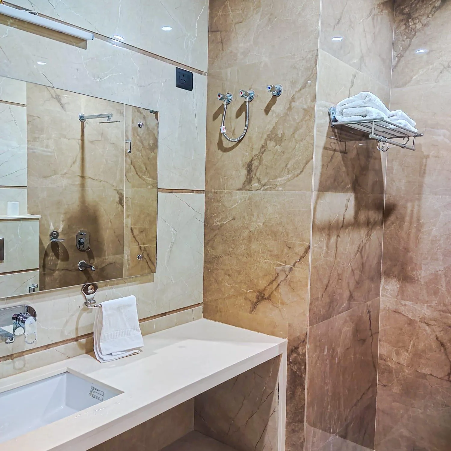 Shower in The Taj Vista Agra -walking distance to Taj Mahal