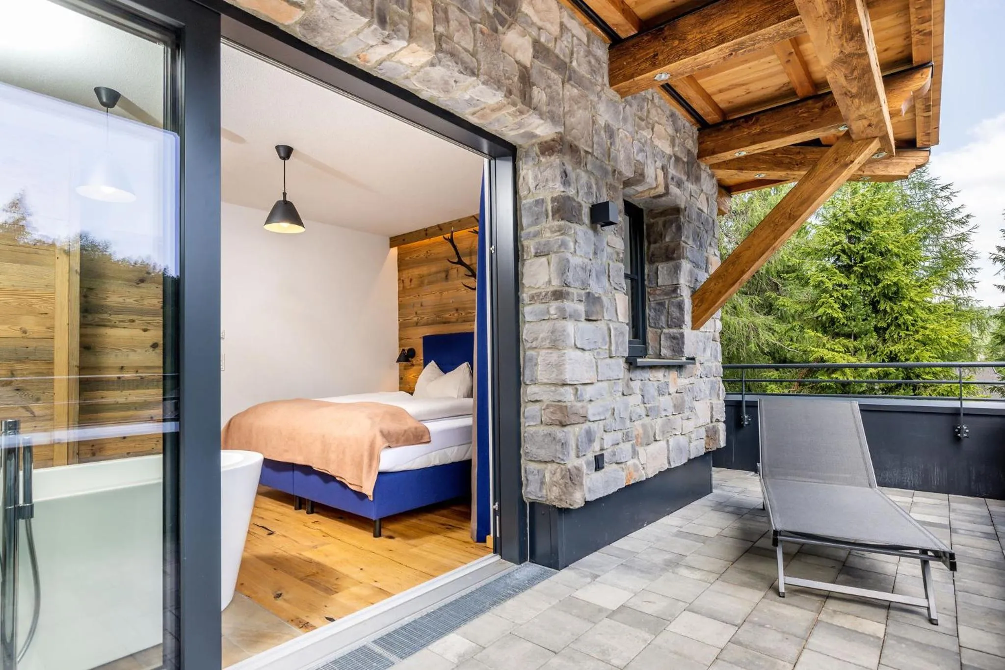 Balcony/Terrace, Bed in Turrach Lodges by ALPS RESORTS