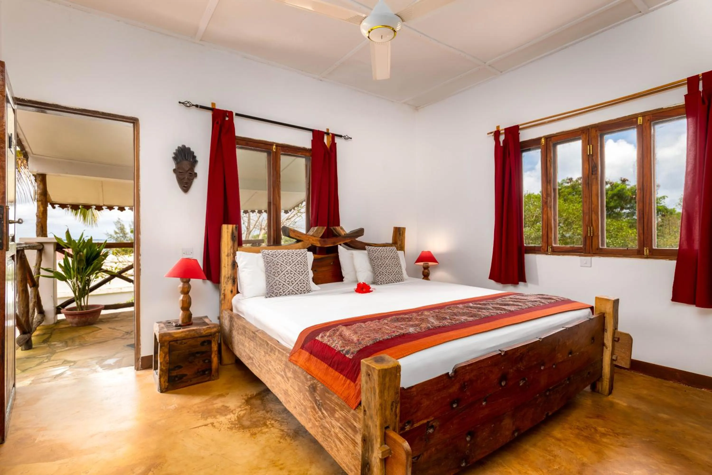 Bedroom, Bed in Kibanda Natural Kendwa Villa