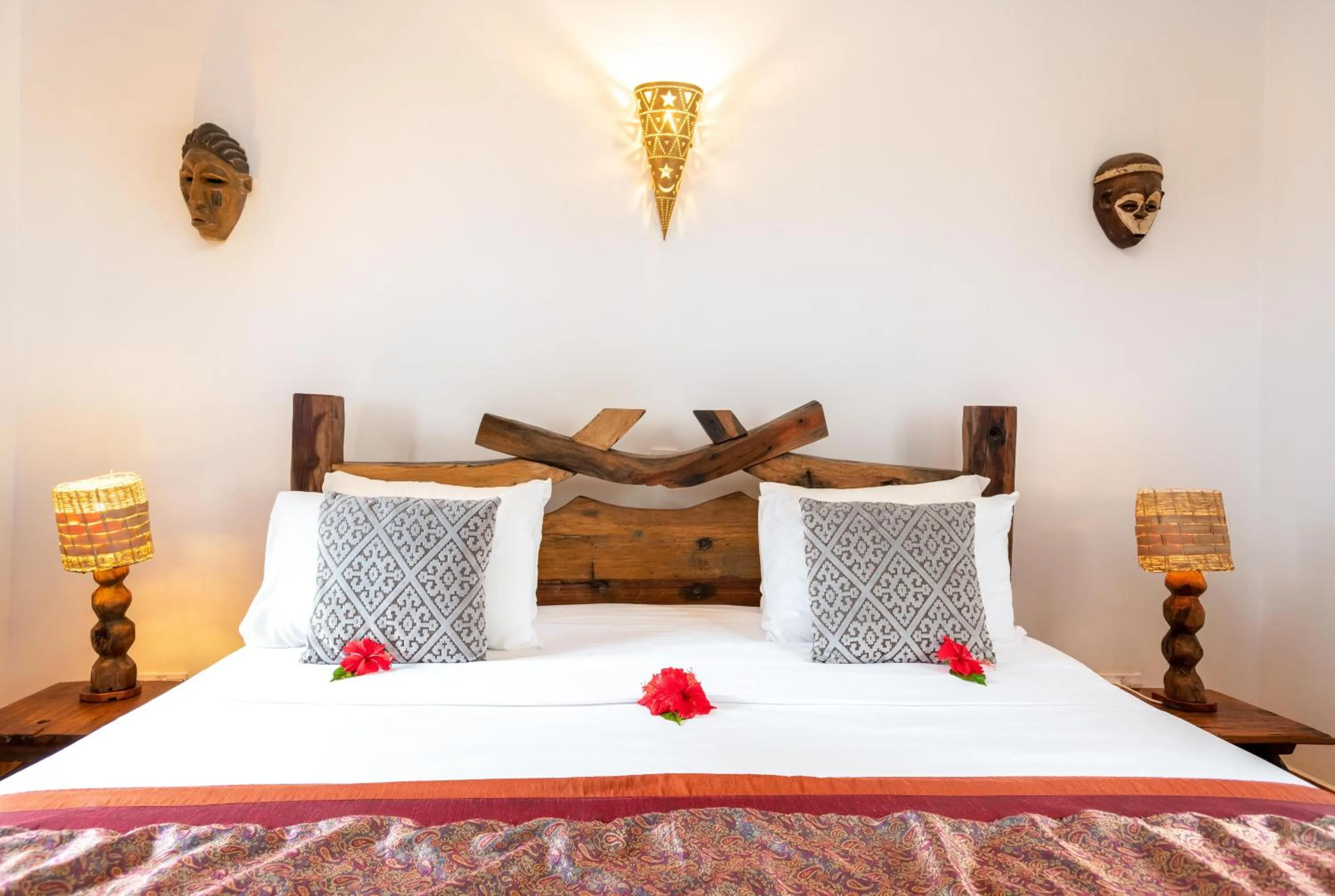 Bed in Kibanda Natural Kendwa Villa