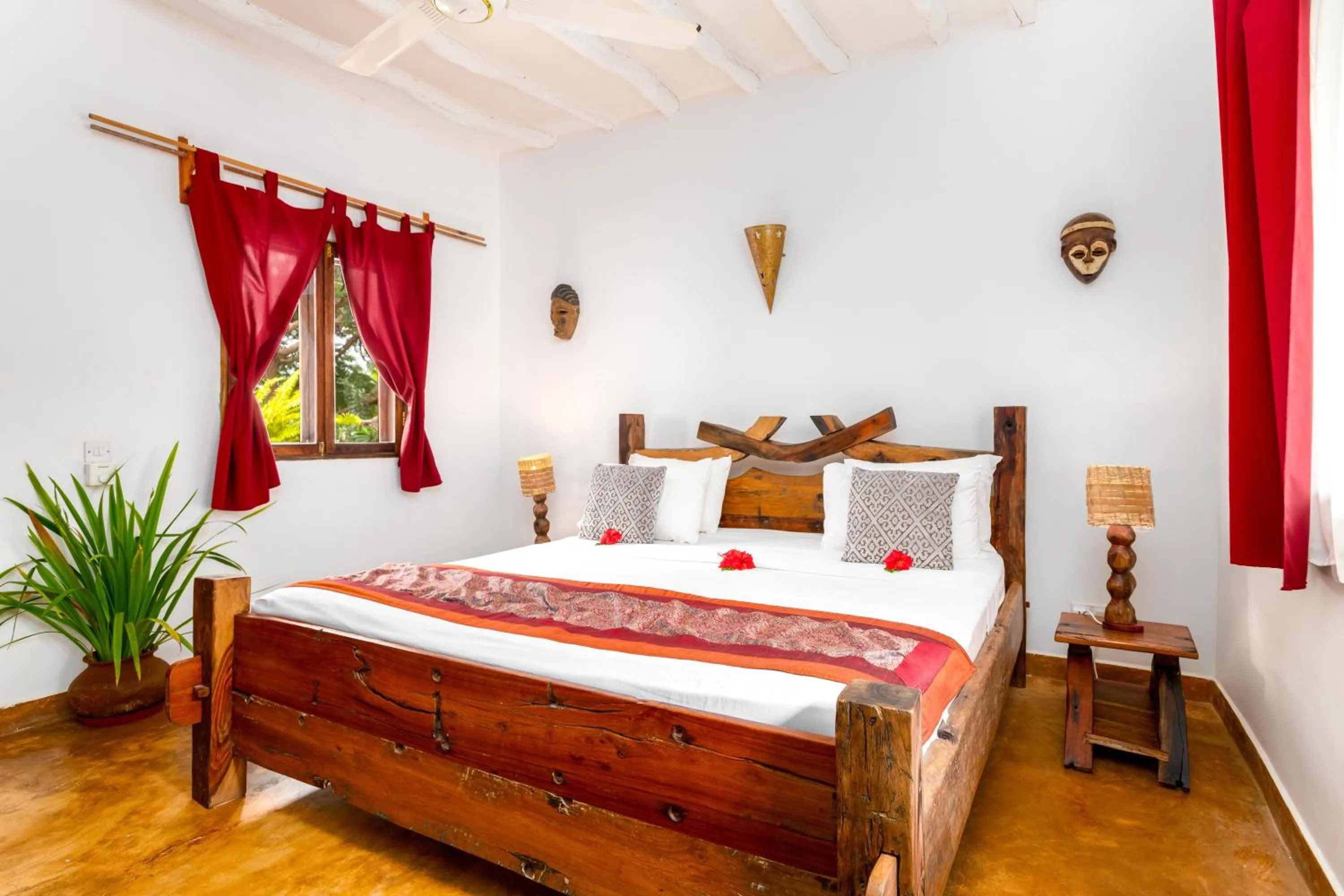 Bed in Kibanda Natural Kendwa Villa