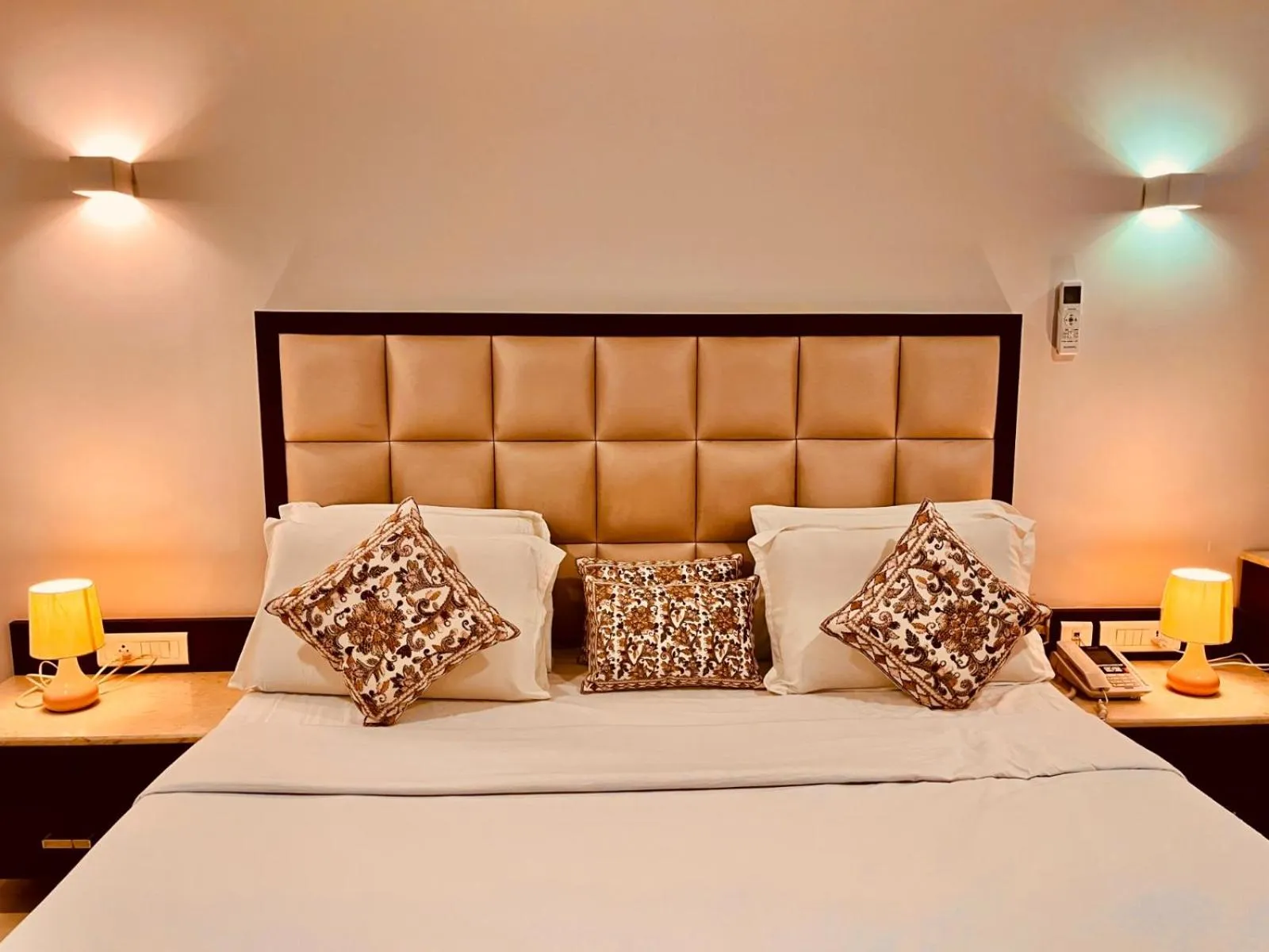 Bed in Hotel Bhoomivilas
