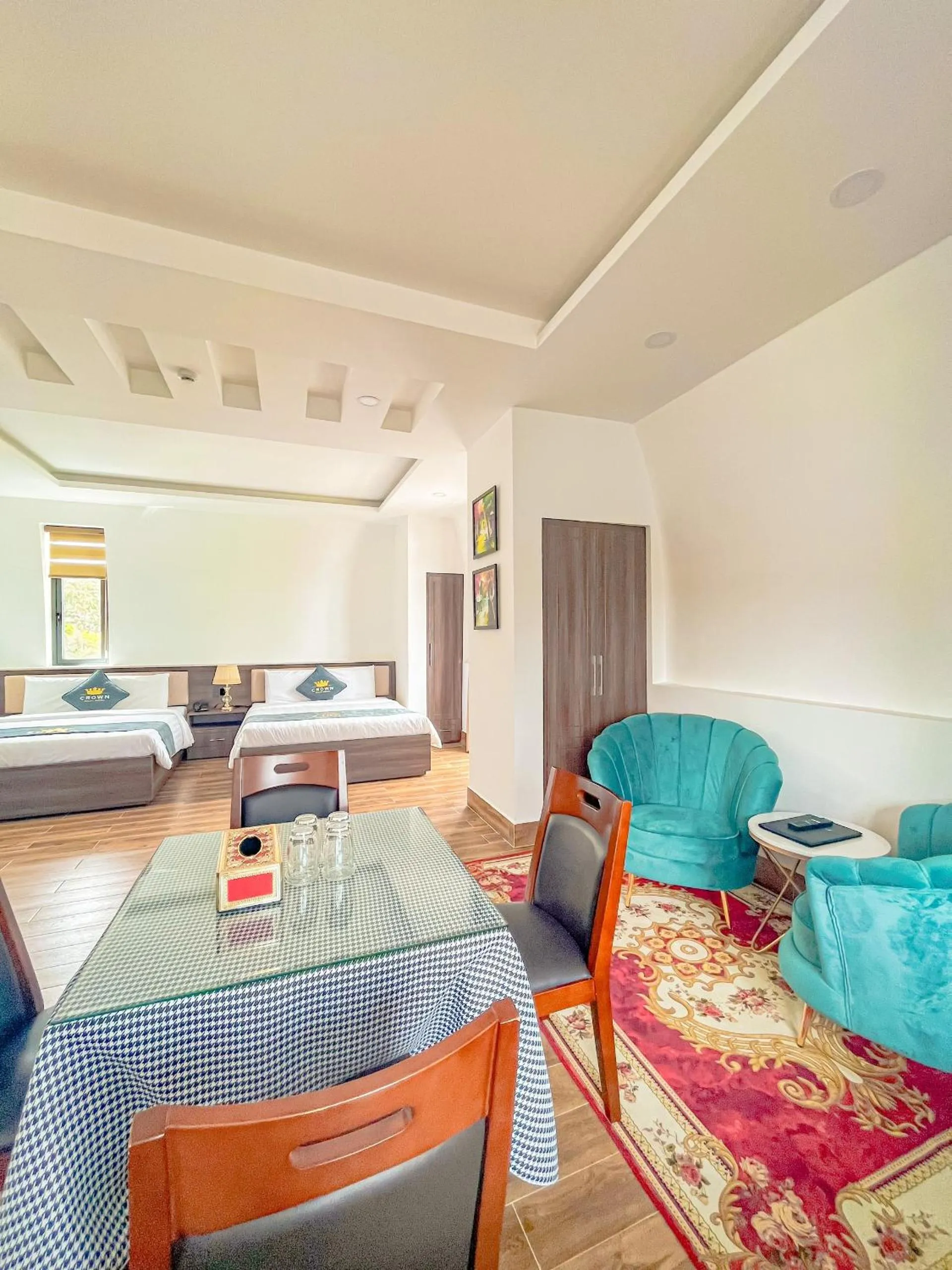 Bed in Crown Dalat Hotel