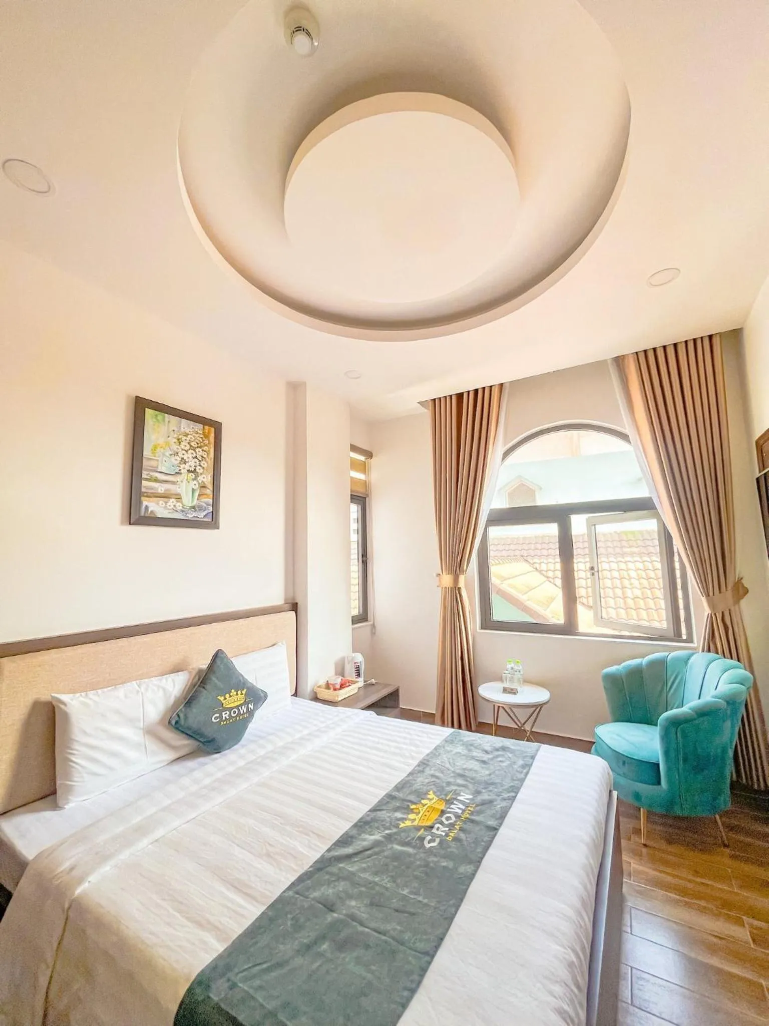 Bed in Crown Dalat Hotel