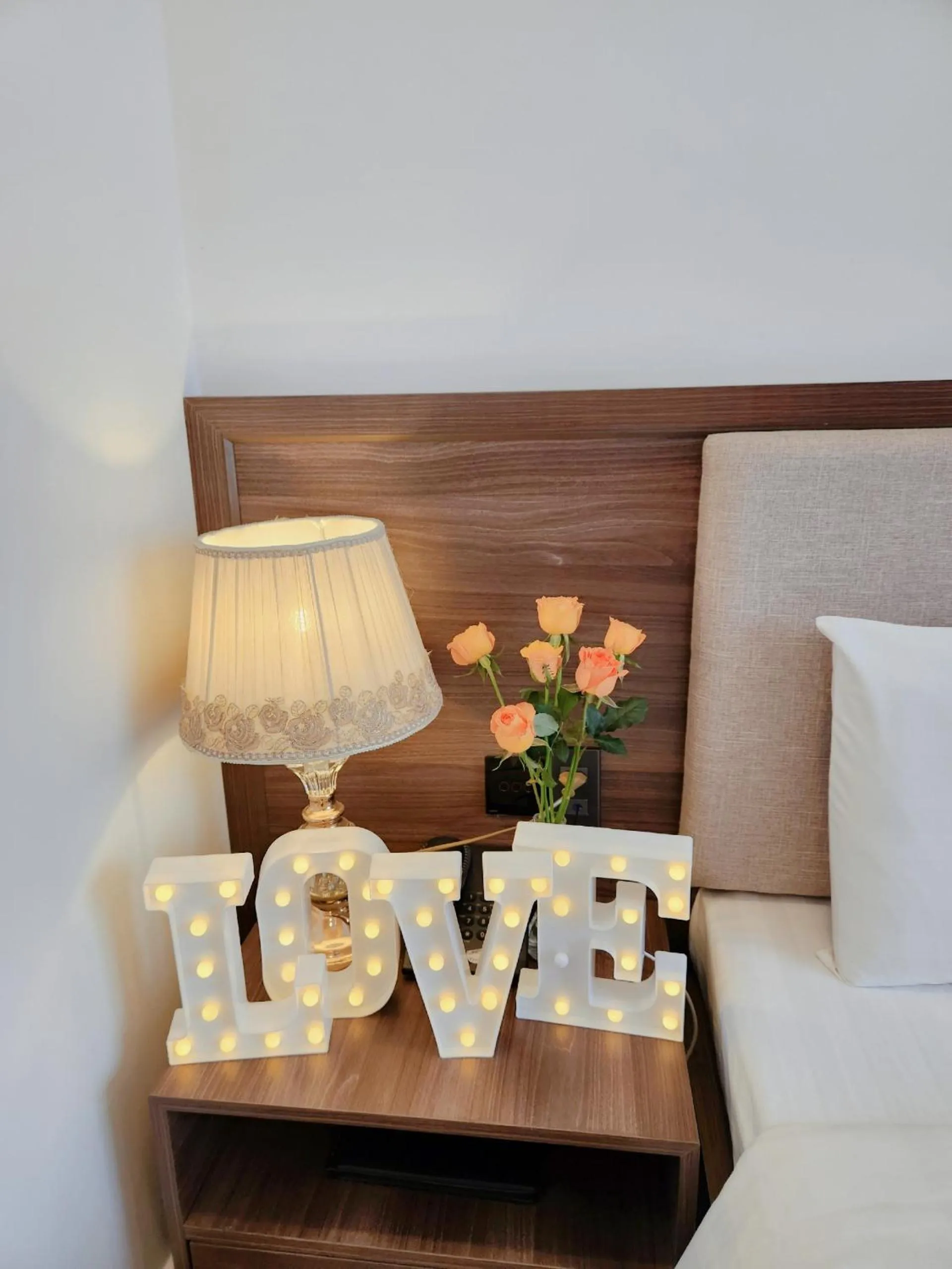 Bed in Crown Dalat Hotel