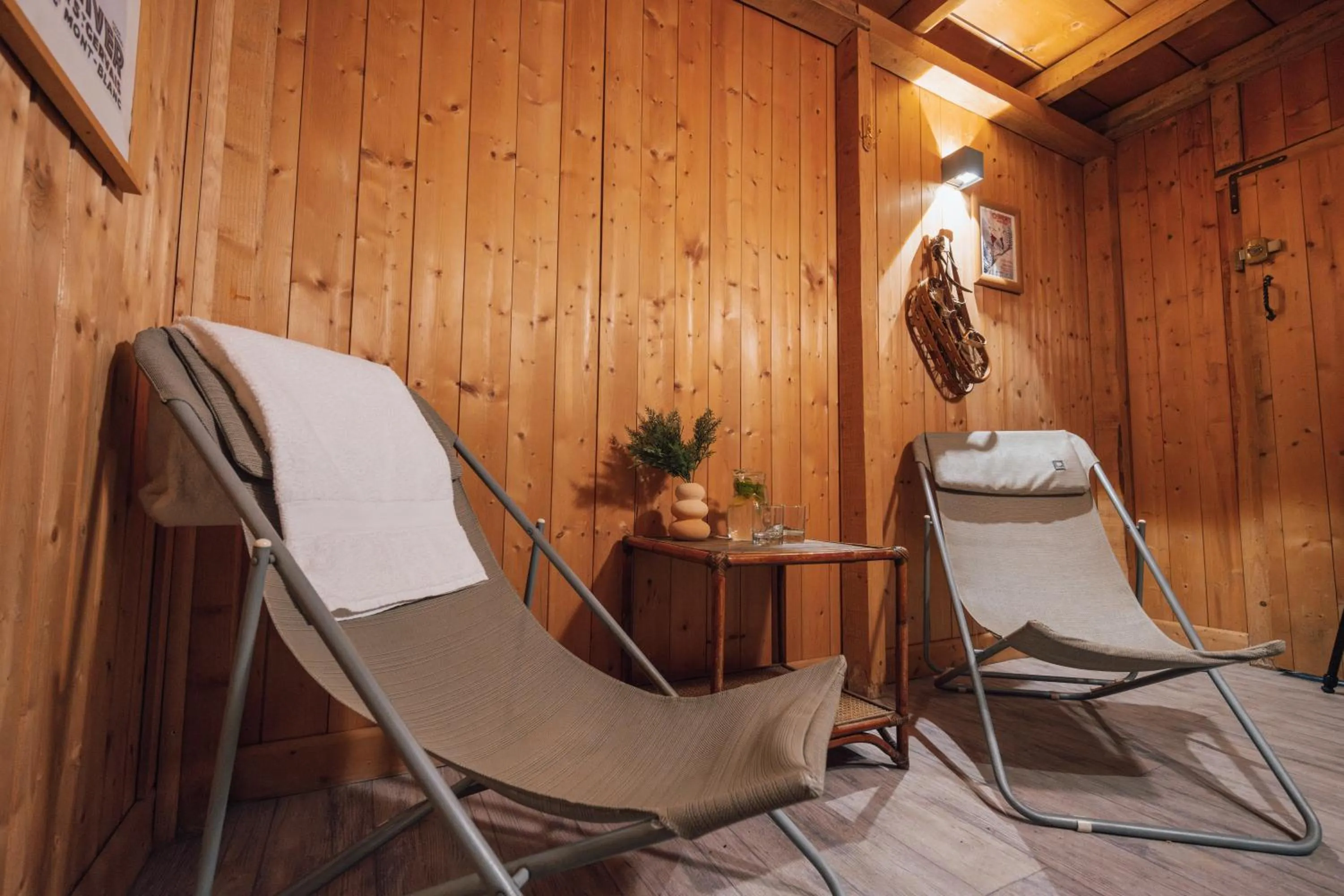 Sauna in Chalet Hôtel La Sapinière