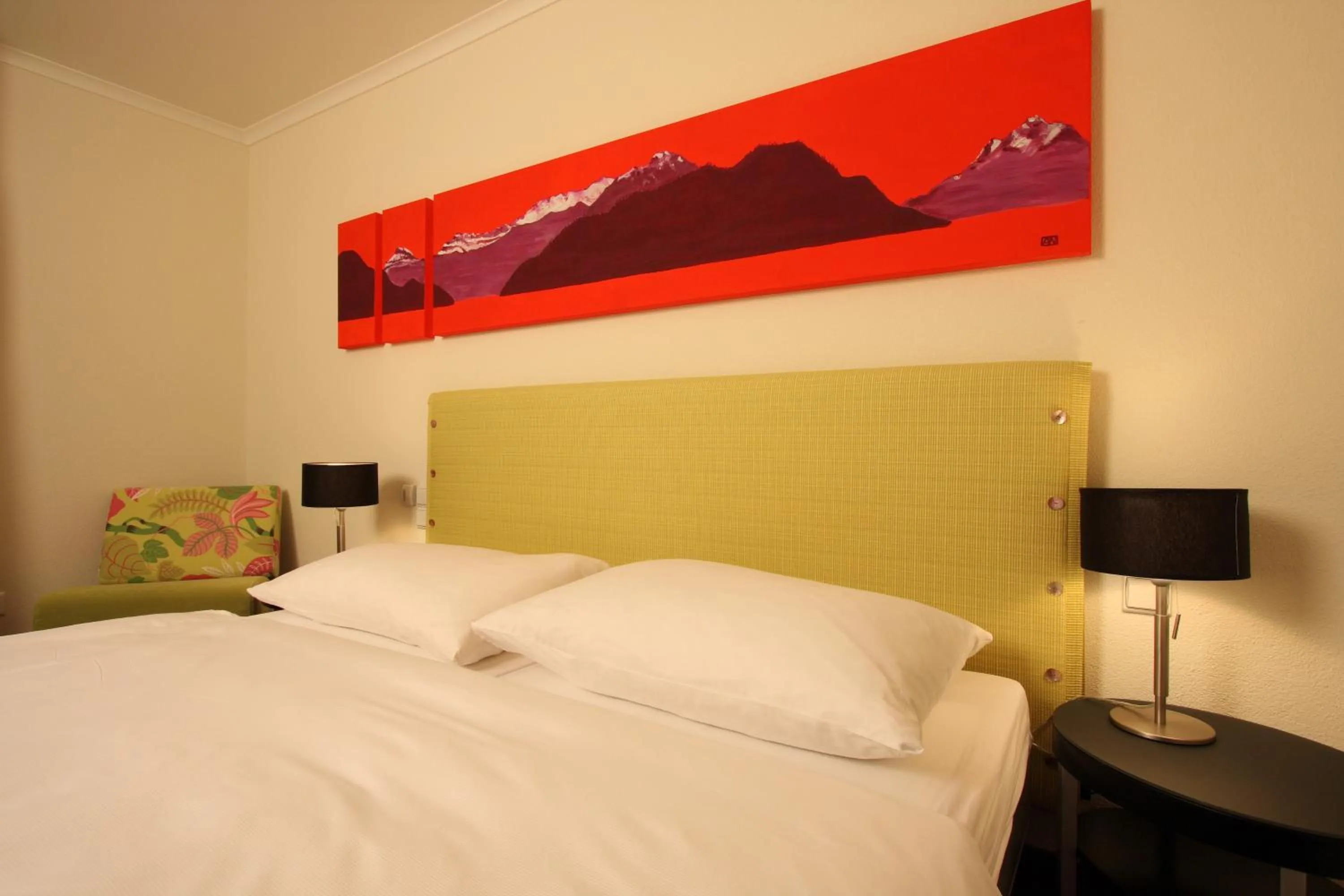 Bed in Seehotel Gotthard