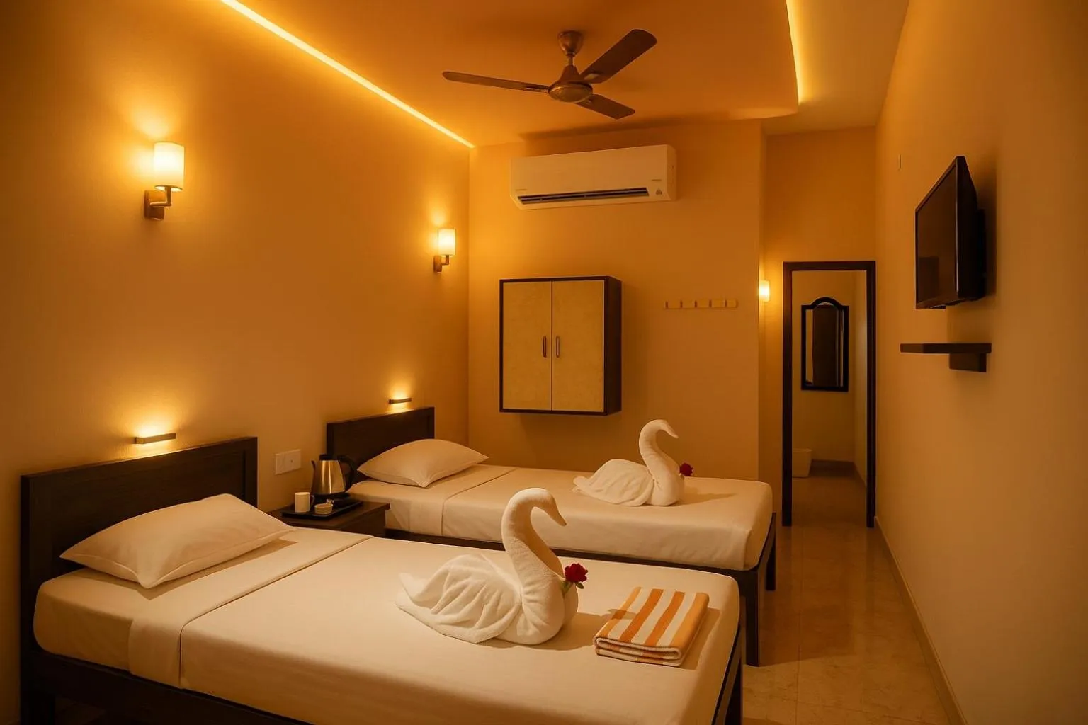 Bedroom, Bed in Sivamurugan residency