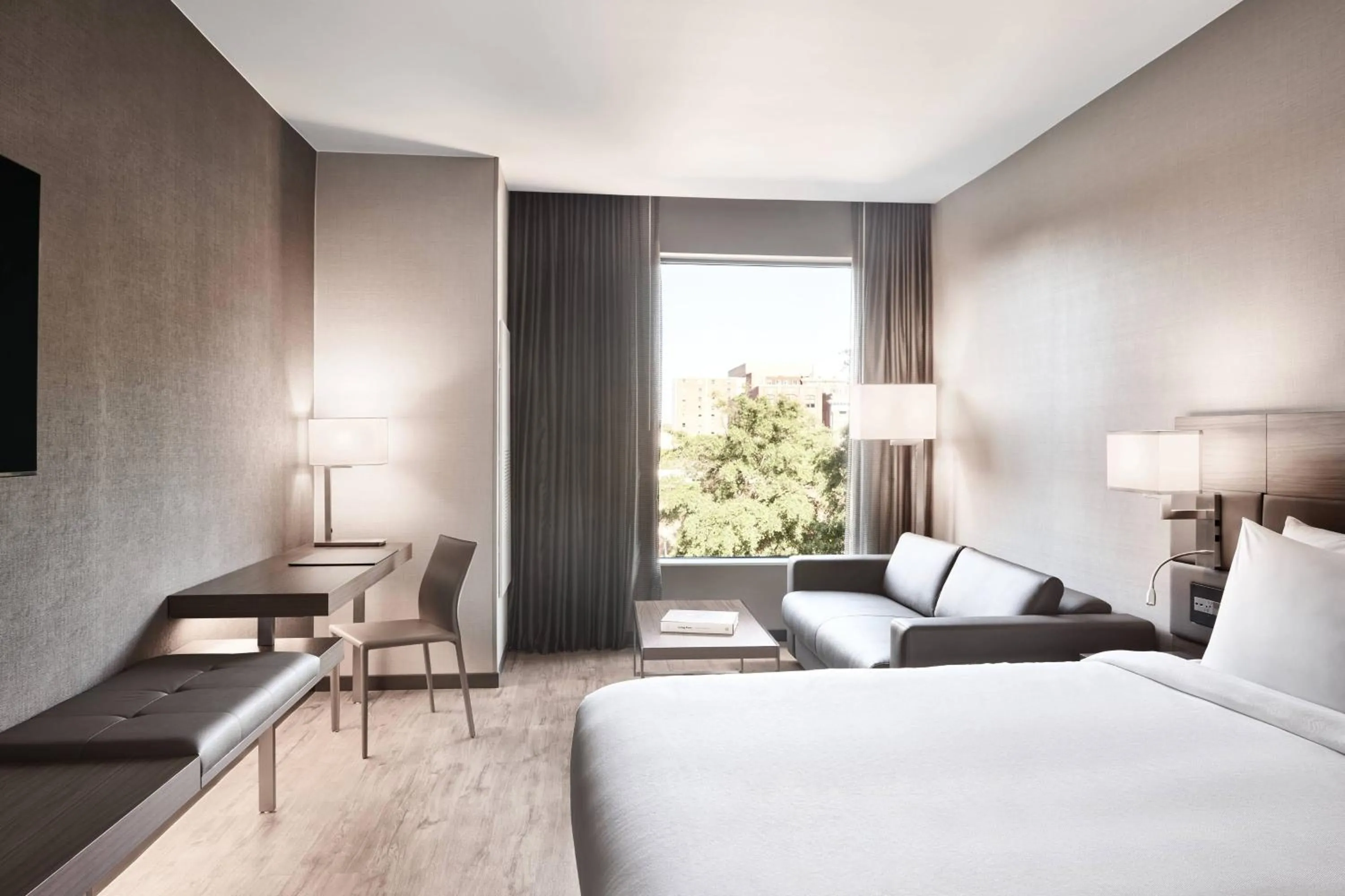 Photo of the whole room, Bed in AC Hotel by Marriott Columbus Downtown