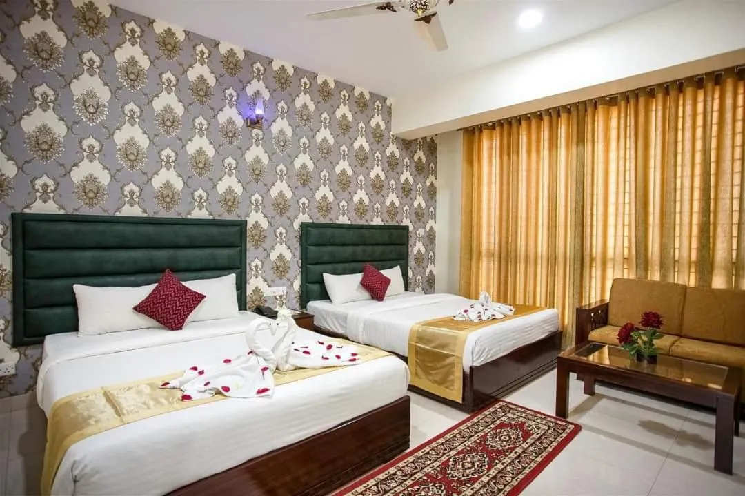 Bed in Grand Mostafa Hotel Ababil