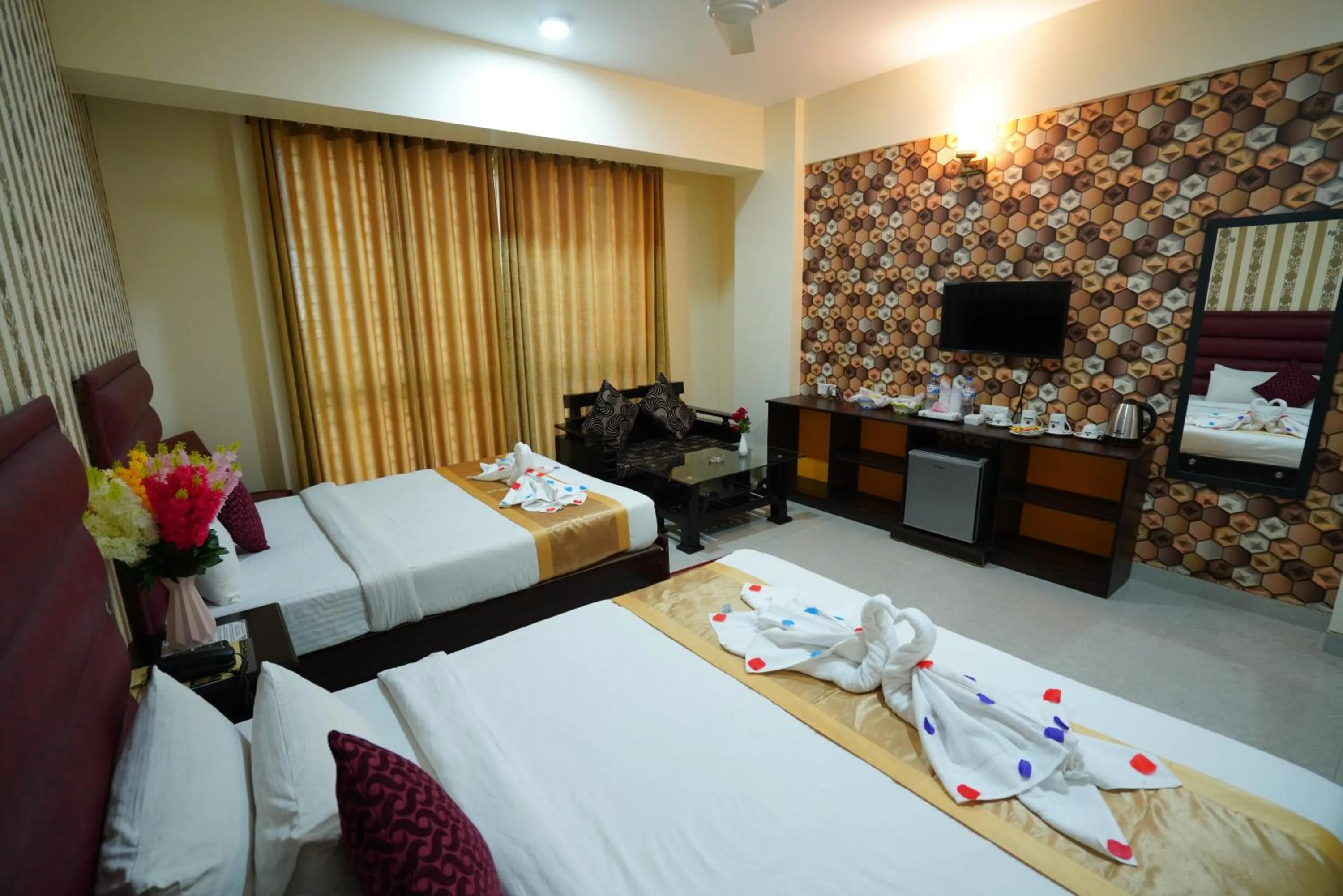 Bed in Grand Mostafa Hotel Ababil