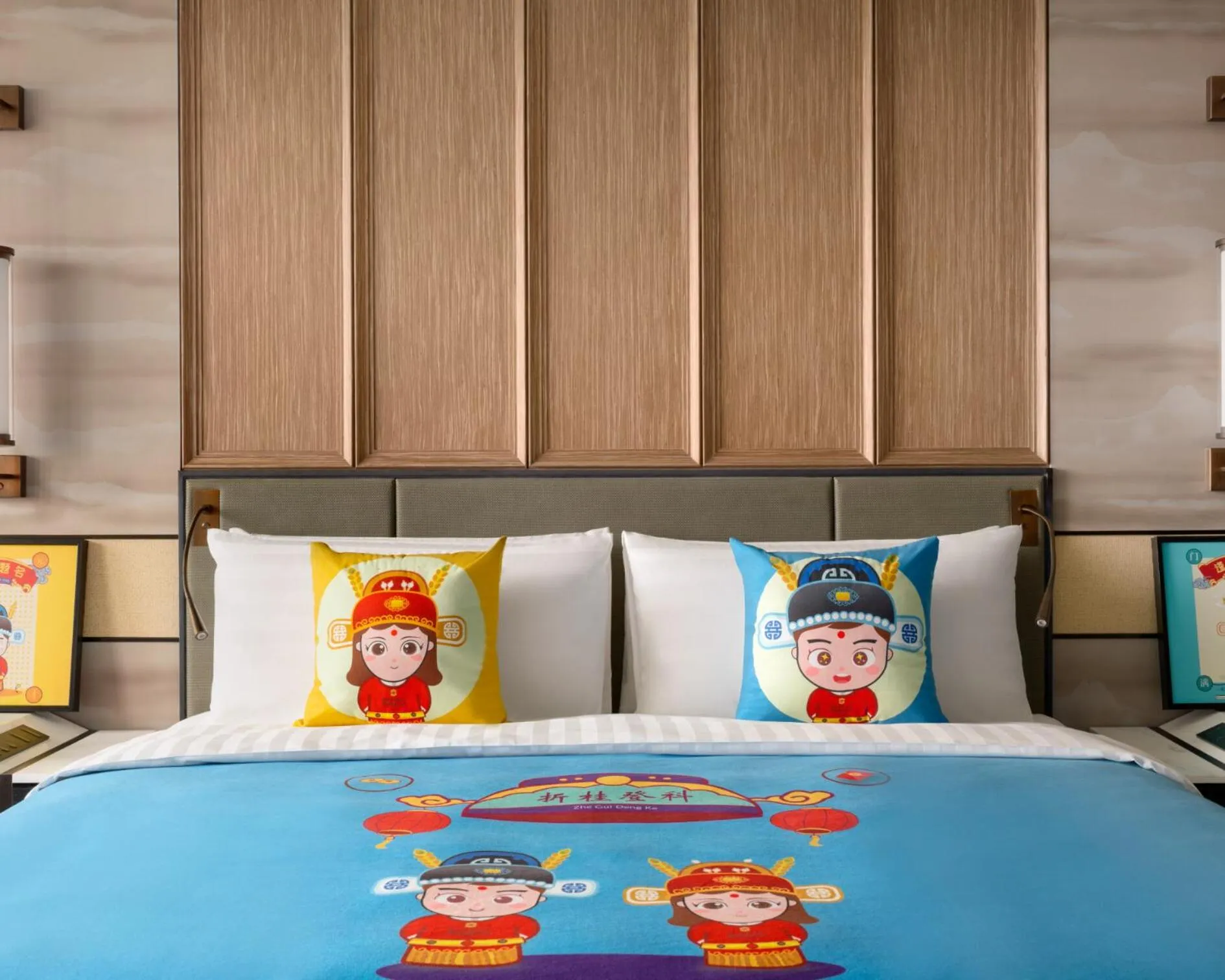 Decorative detail, Bed in Shangri-La Putian Onsen Resort Hotel