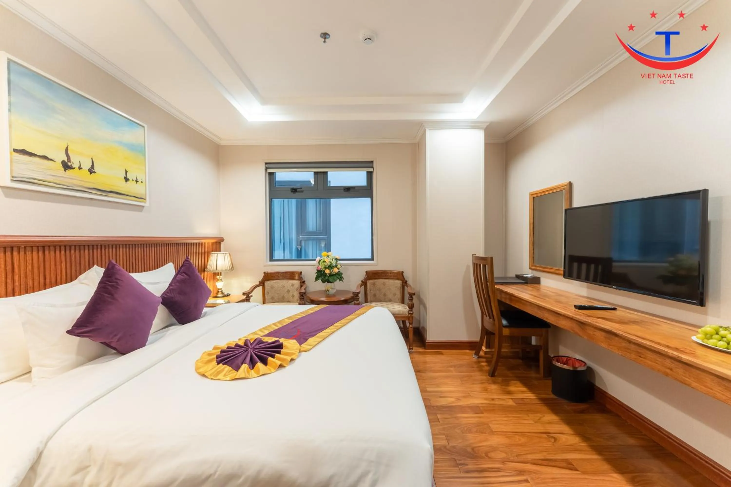 Bedroom, Bed in Vietnam Taste Hotel Quy Nhon - Beachfront