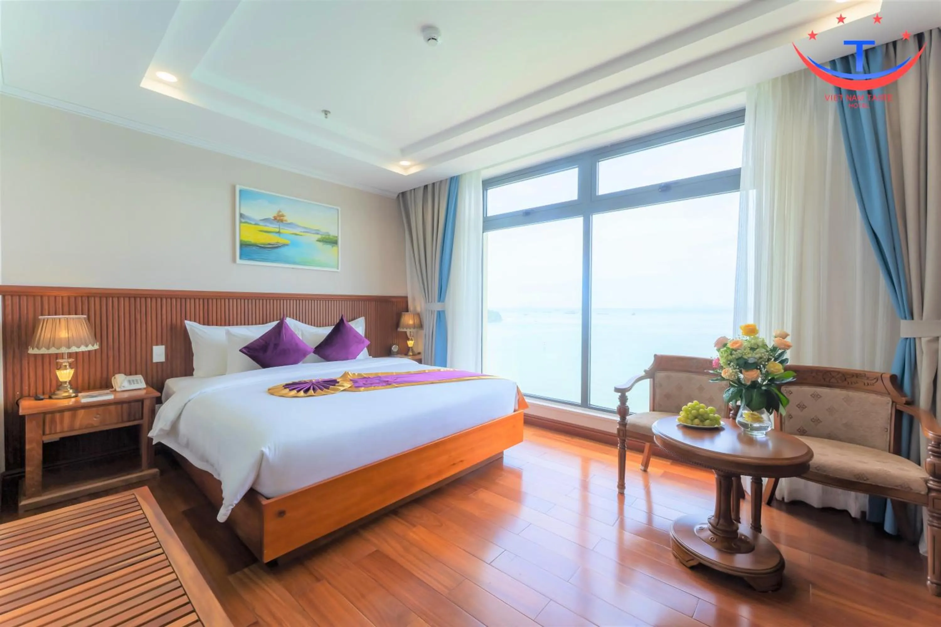 View (from property/room), Bed in Vietnam Taste Hotel Quy Nhon - Beachfront