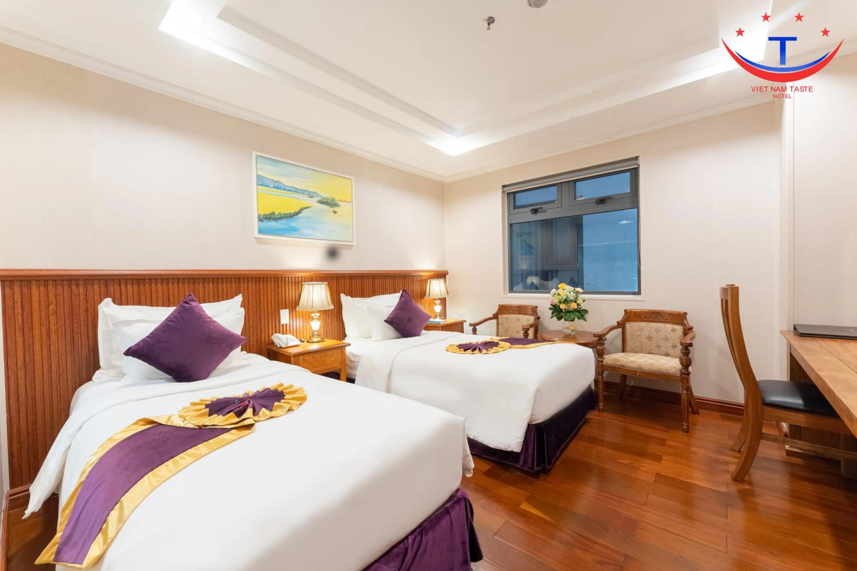 Bedroom, Bed in Vietnam Taste Hotel Quy Nhon - Beachfront