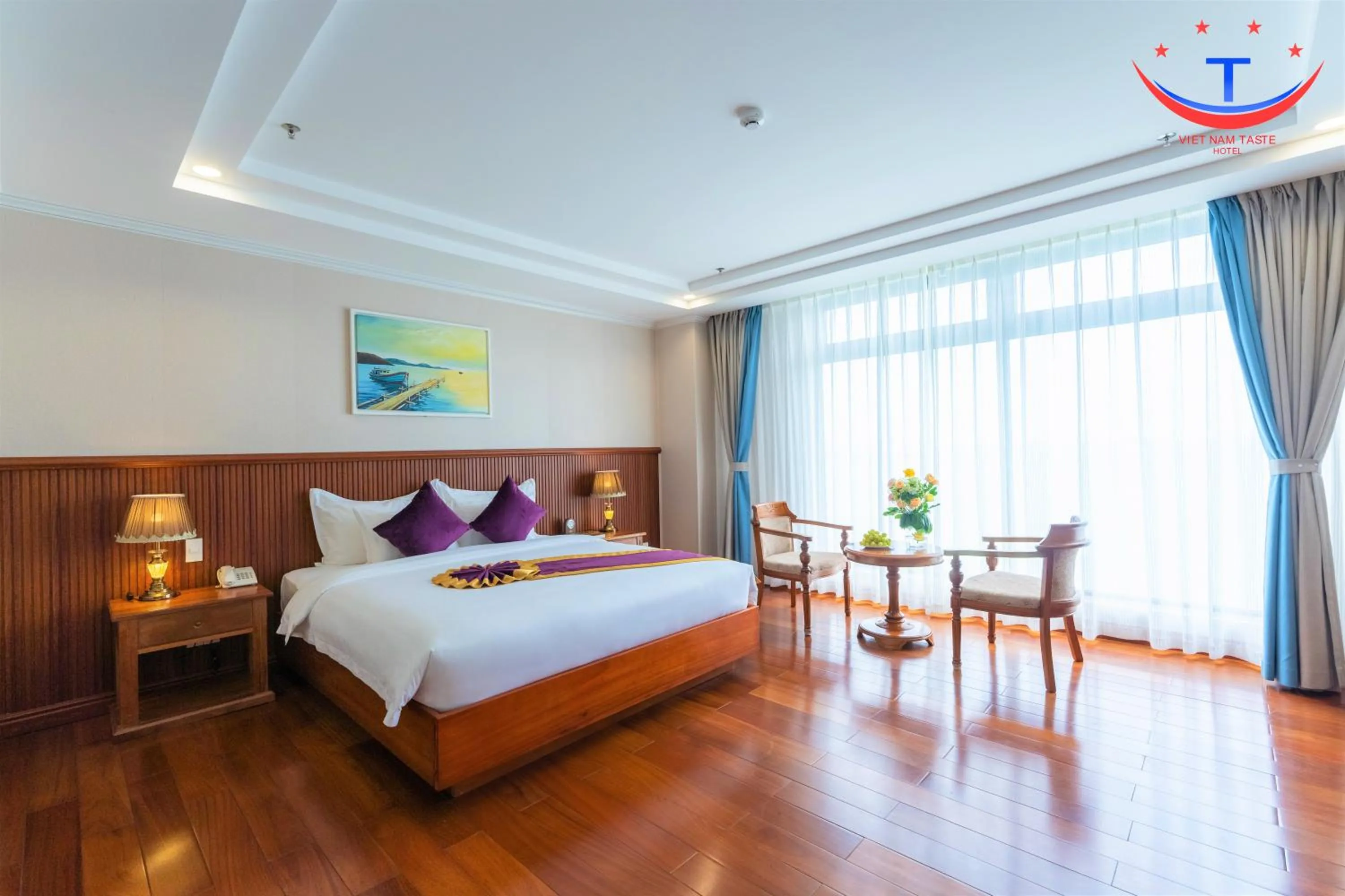 Bedroom, Bed in Vietnam Taste Hotel Quy Nhon - Beachfront