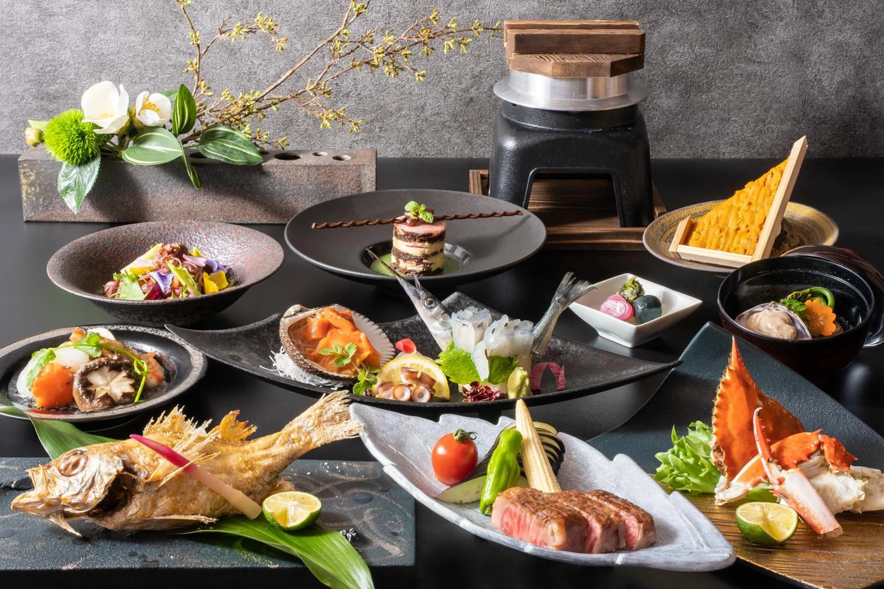 Food in Suisui Garden Ryokan (in the Art Hotel Kokura New Tagawa)