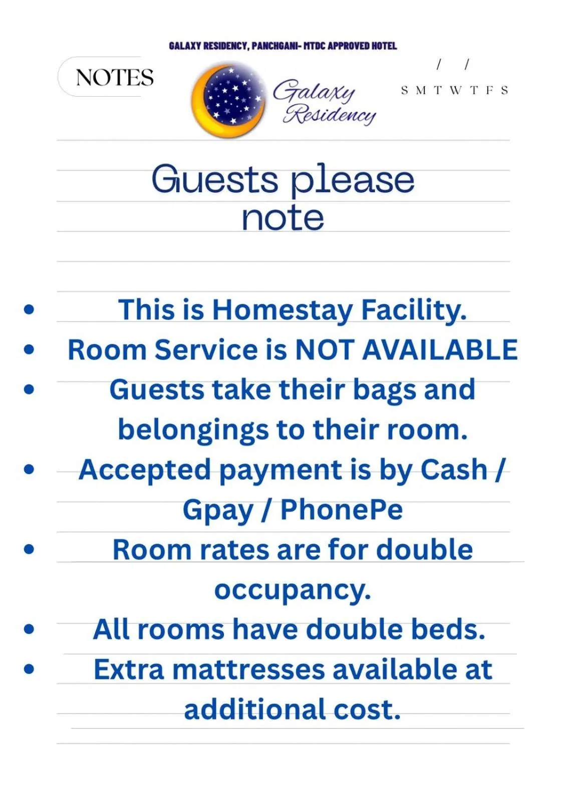 Galaxy Residency, Panchgani - MTDC Approved