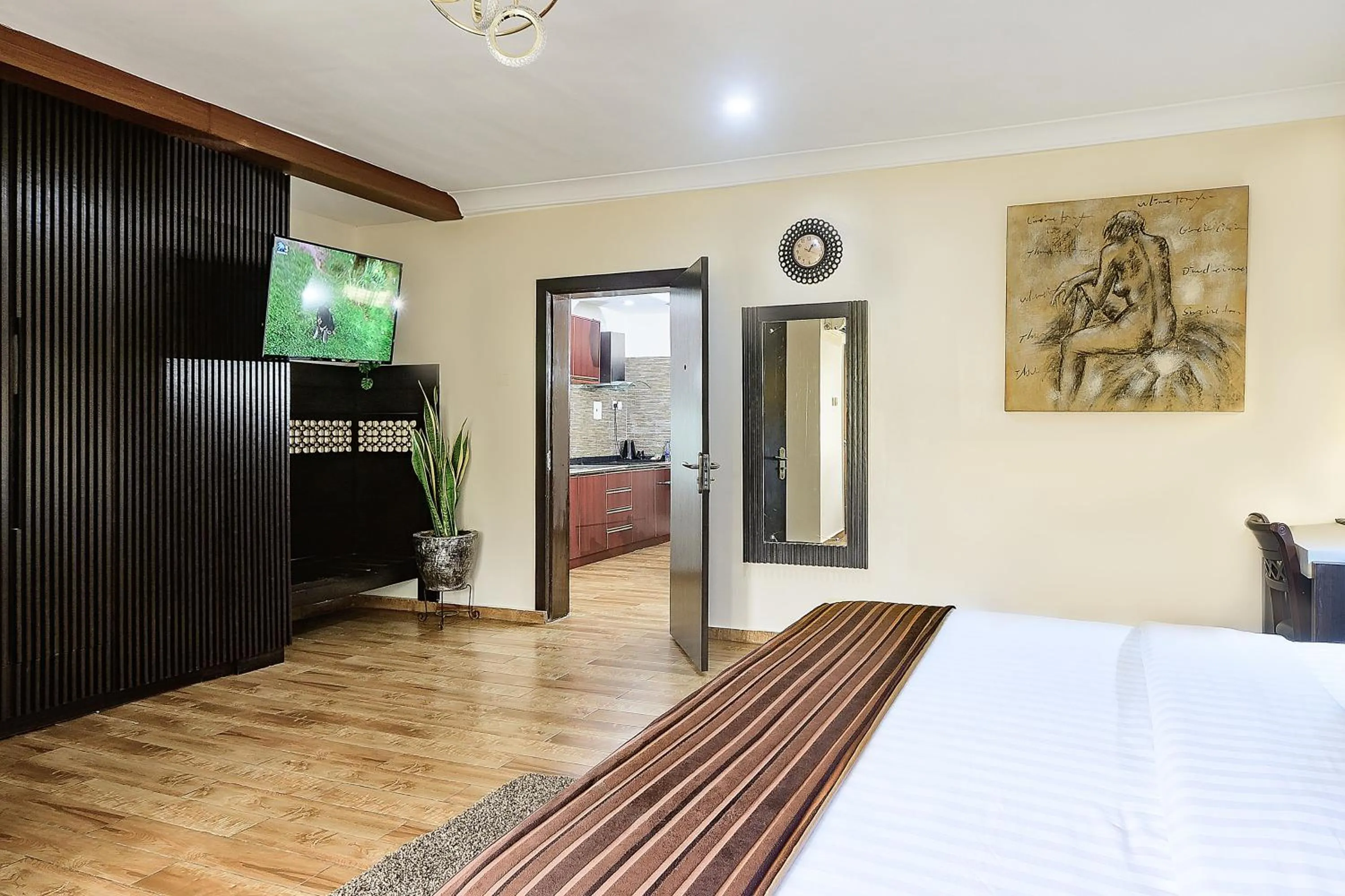 Bed in Anabel Apartment and Suites, Abuja