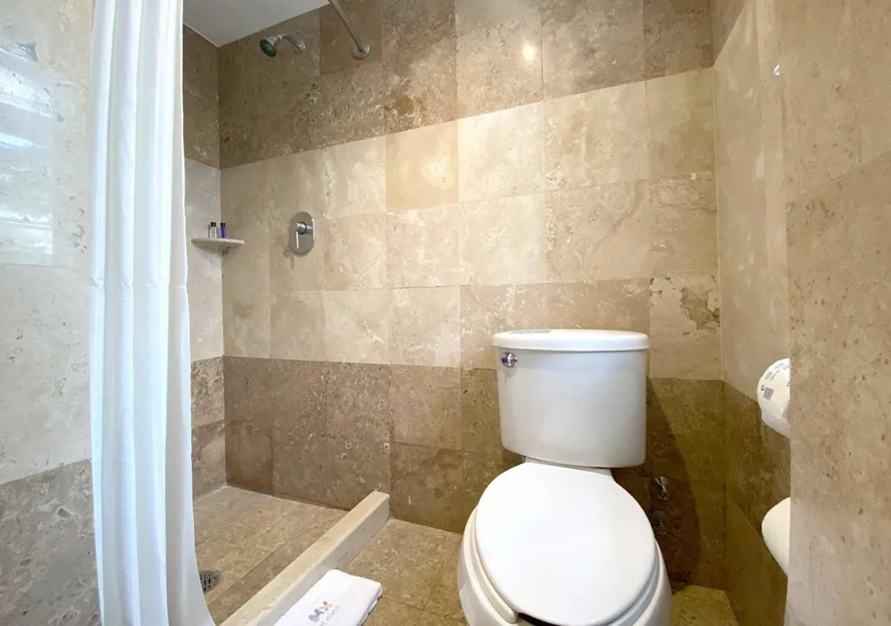 Toilet in Hotel MX forum buenavista CDMX, Trademark by Wyndham