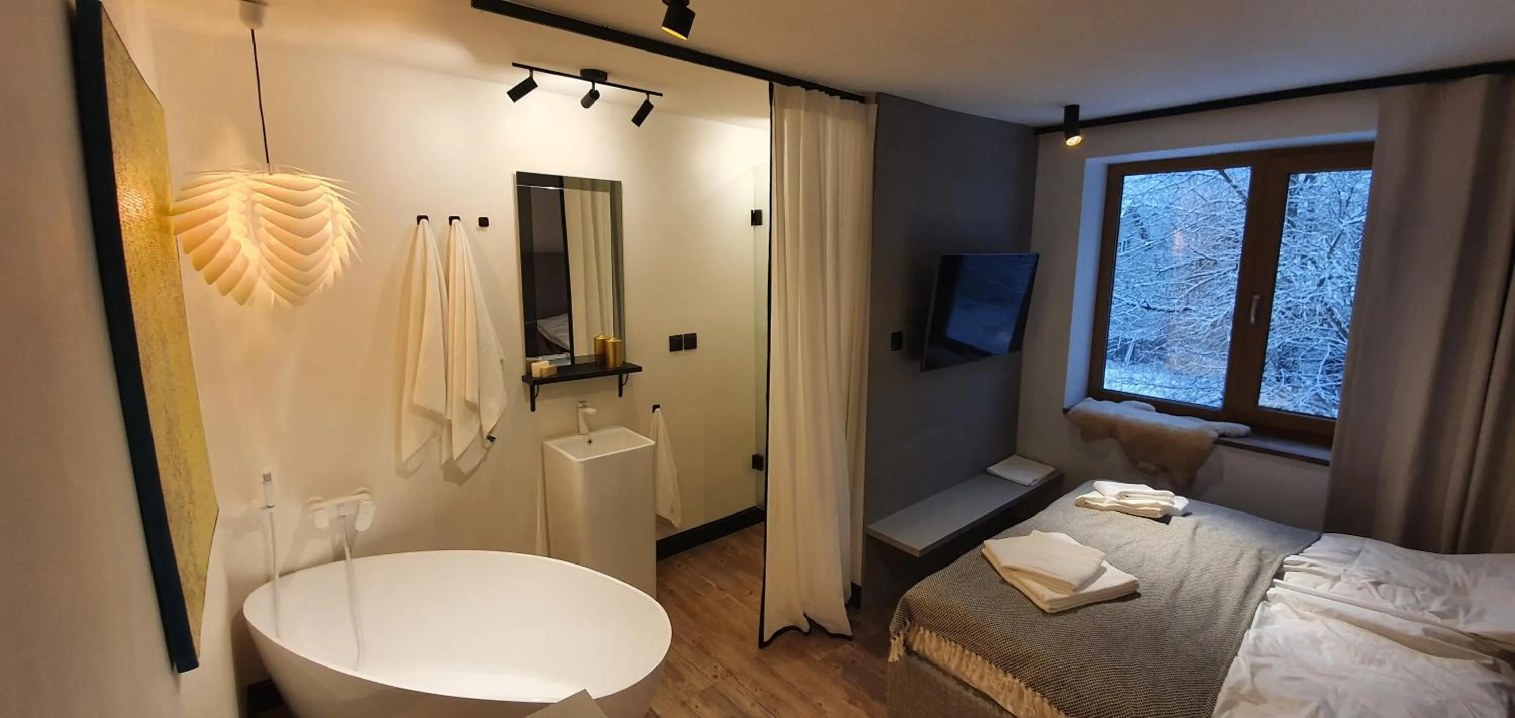 Bathroom, Bed in Willa 74 Wisła