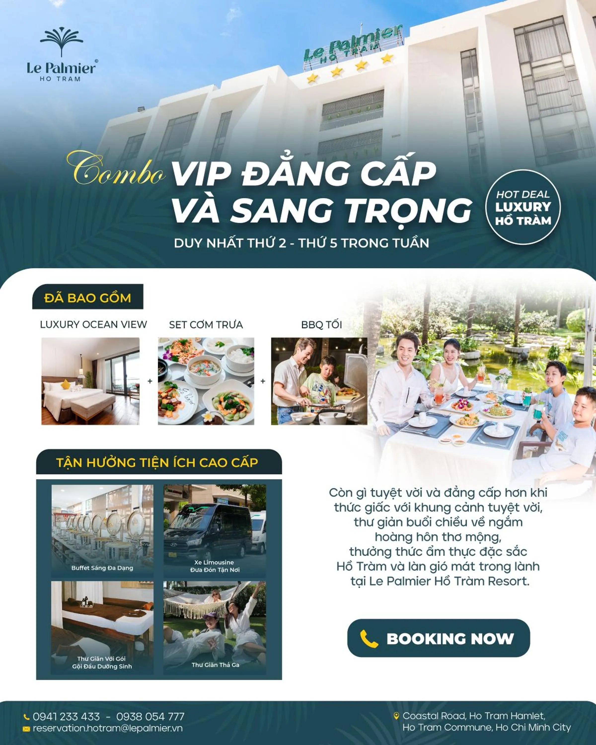 Le Palmier Ho Tram Resort - Beachfront with Private Beach