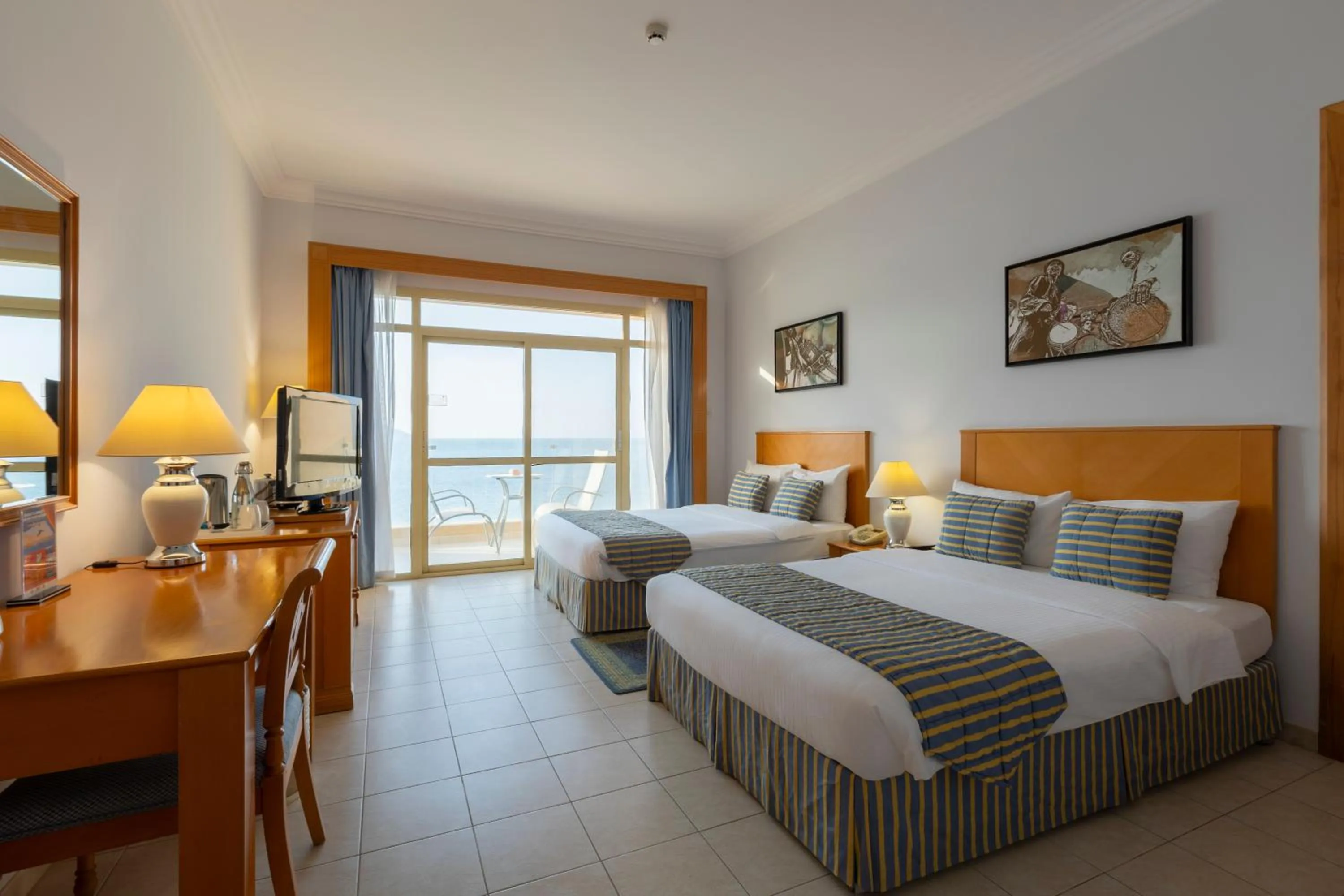 Bed in Atana Khasab Hotel