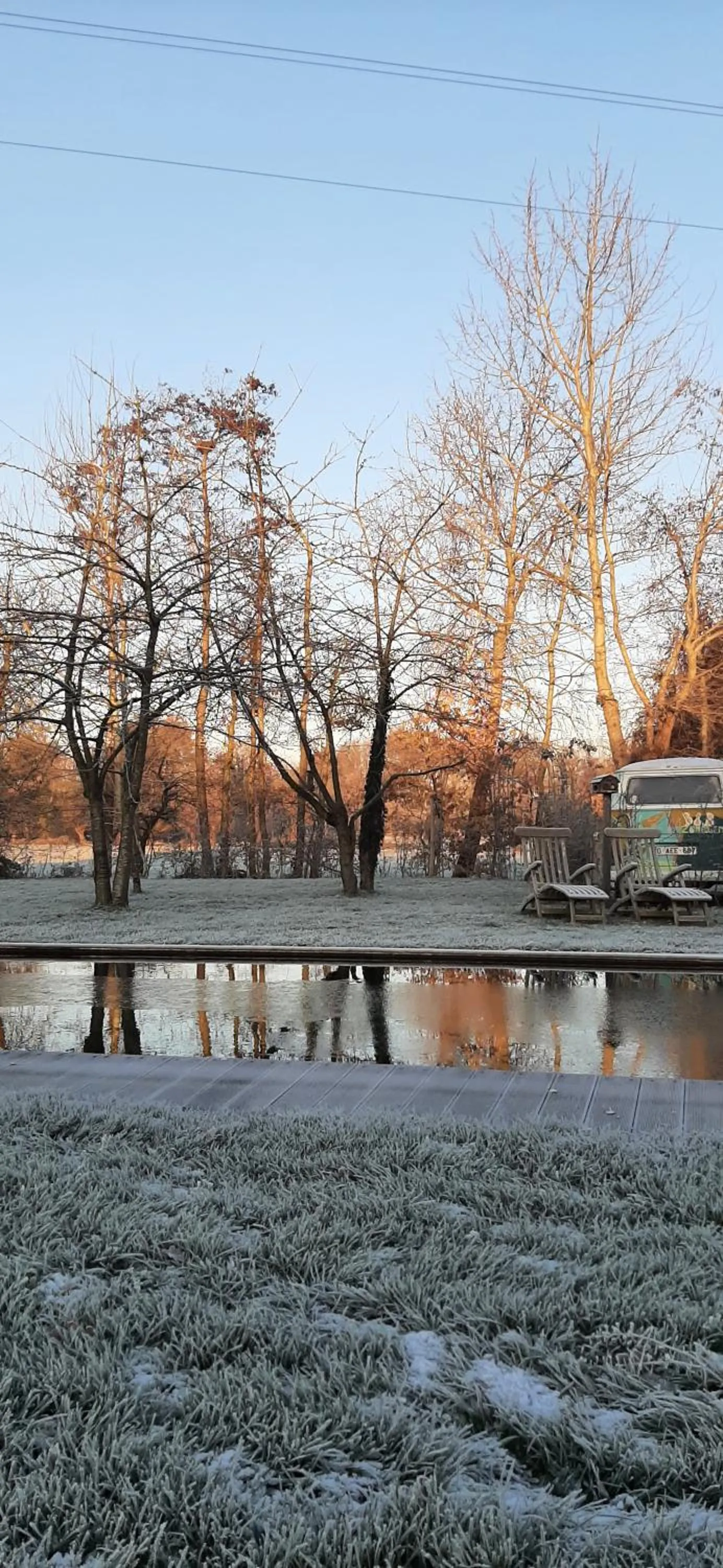 Winter in B & B Victors Hof, met zwemvijver en leuke diertjes