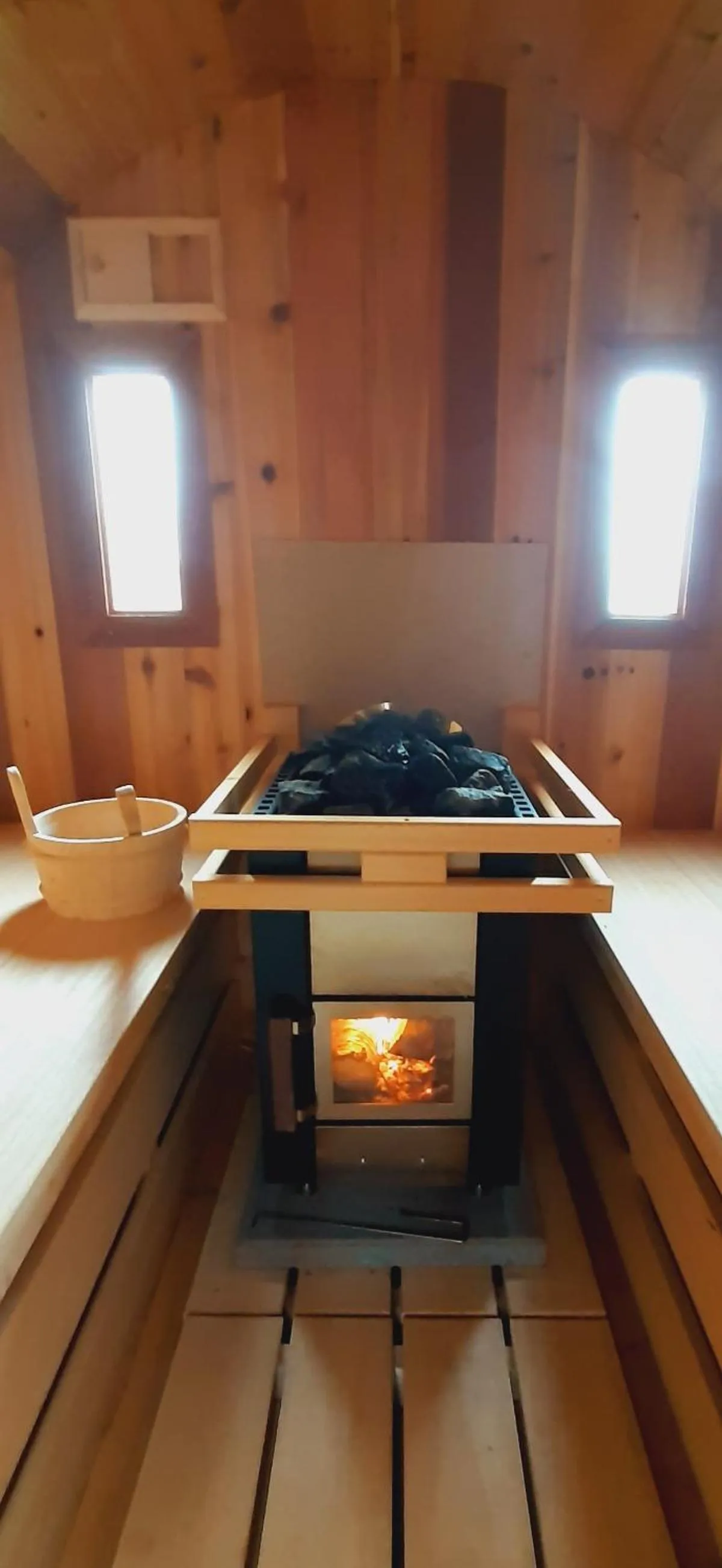 Sauna in B & B Victors Hof, met zwemvijver en leuke diertjes