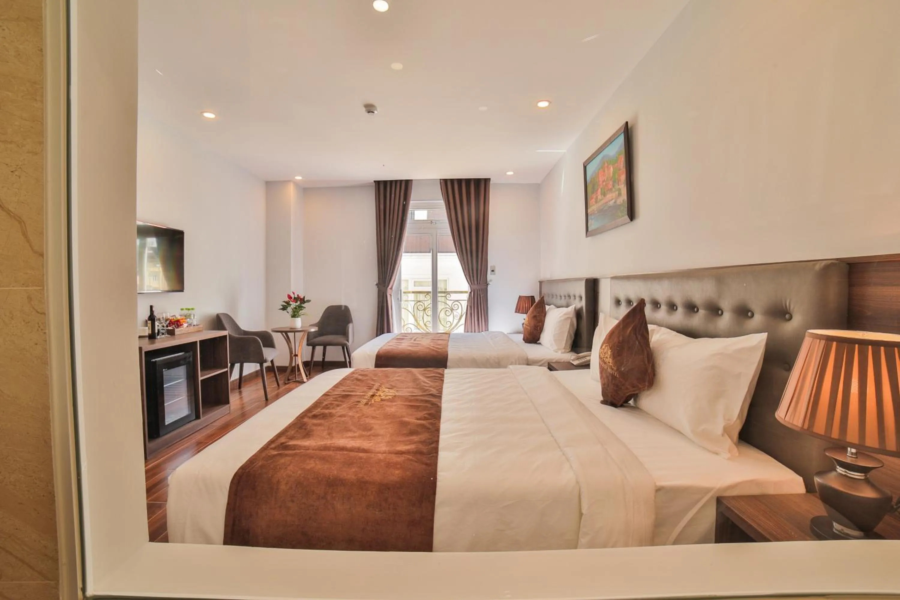 Bed in Dalat Paradise Hotel