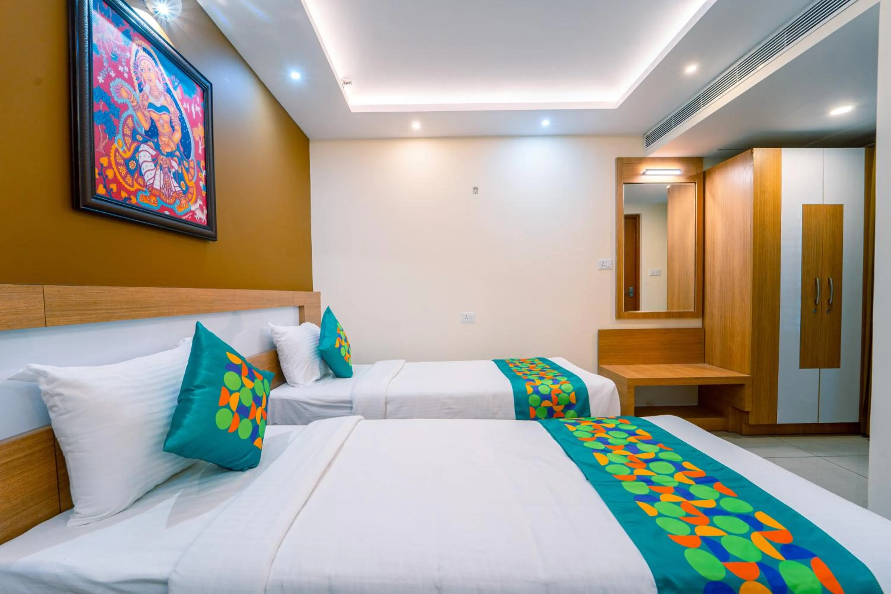 Bedroom, Bed in Treebo Sree Varshavilas Regency, 2 Mins From Guruvayoor Temple