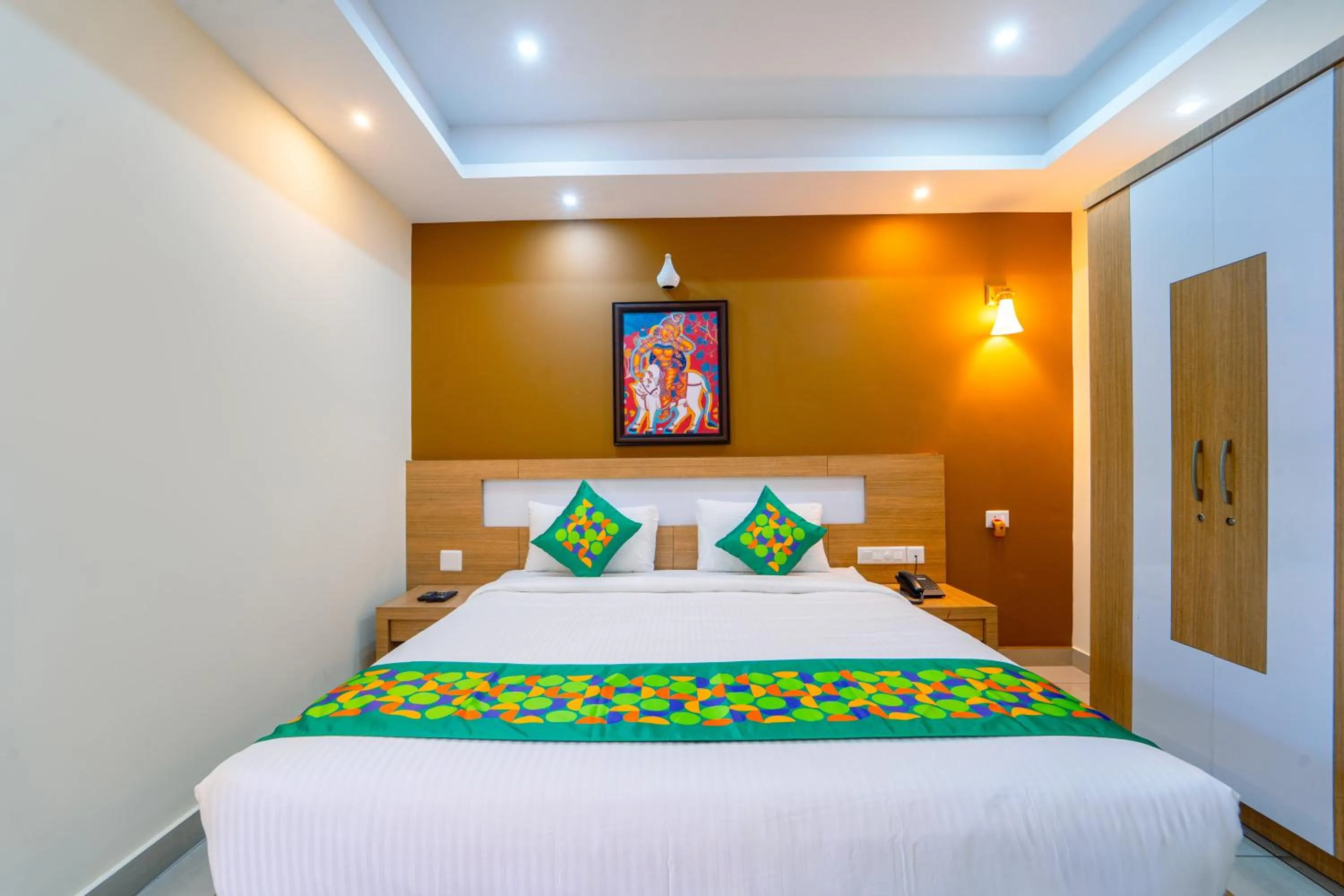 Bedroom, Bed in Treebo Sree Varshavilas Regency, 2 Mins From Guruvayoor Temple