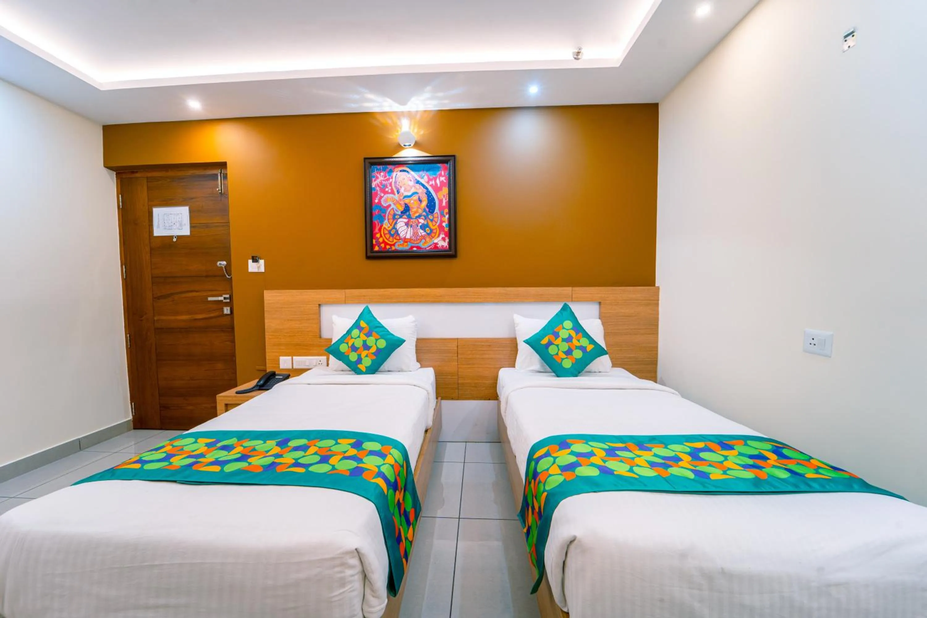 Bedroom, Bed in Treebo Sree Varshavilas Regency, 2 Mins From Guruvayoor Temple