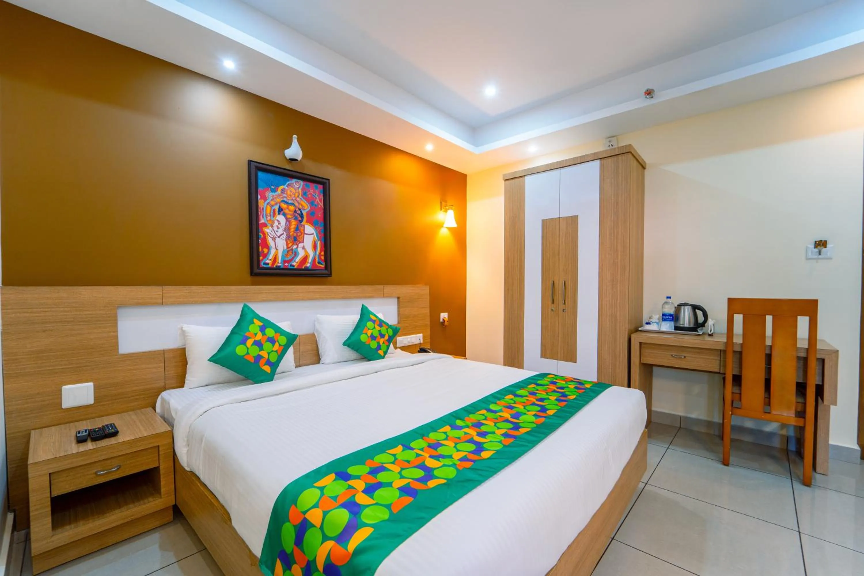 Bedroom, Bed in Treebo Sree Varshavilas Regency, 2 Mins From Guruvayoor Temple