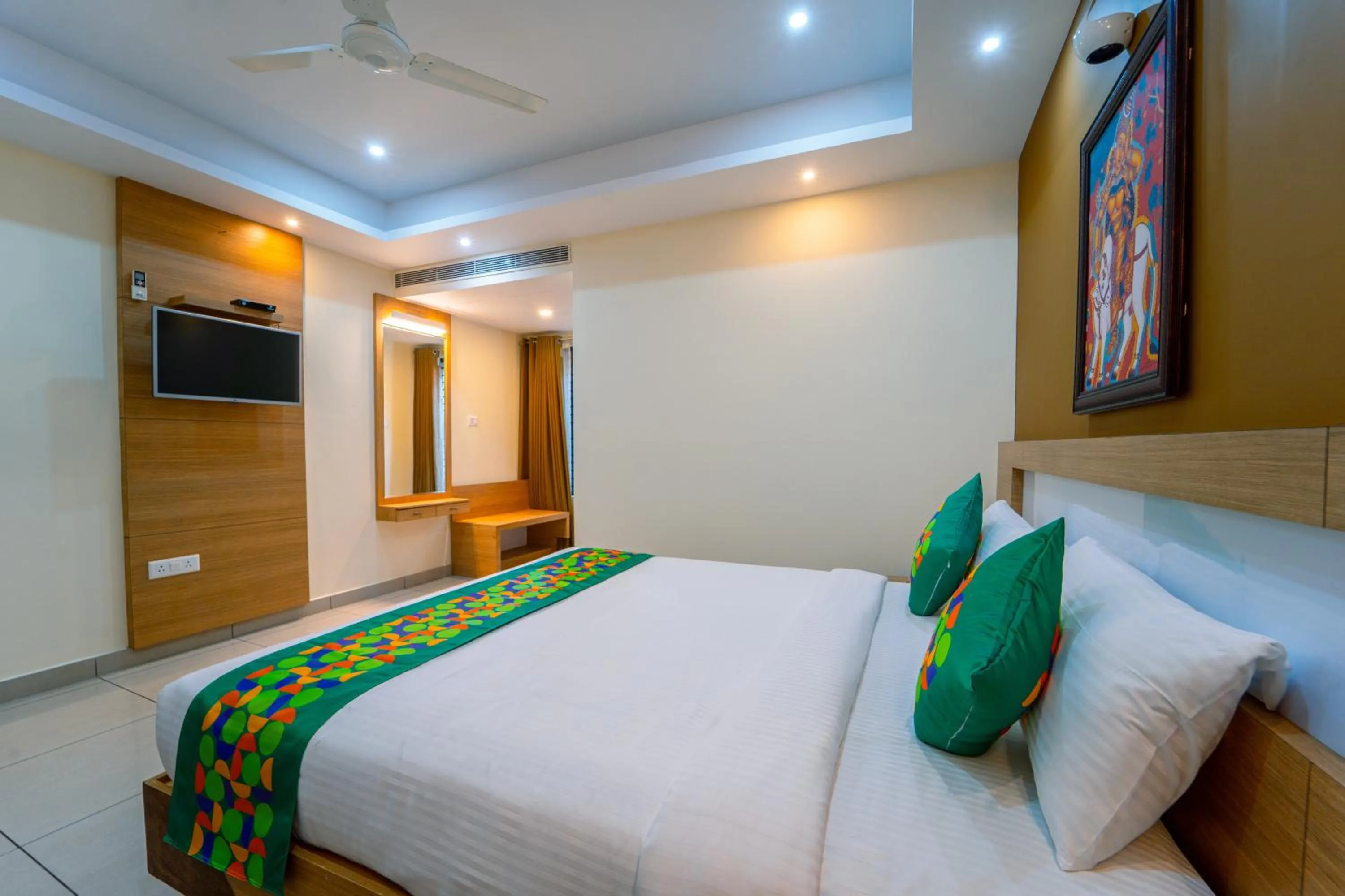 Bedroom, Bed in Treebo Sree Varshavilas Regency, 2 Mins From Guruvayoor Temple