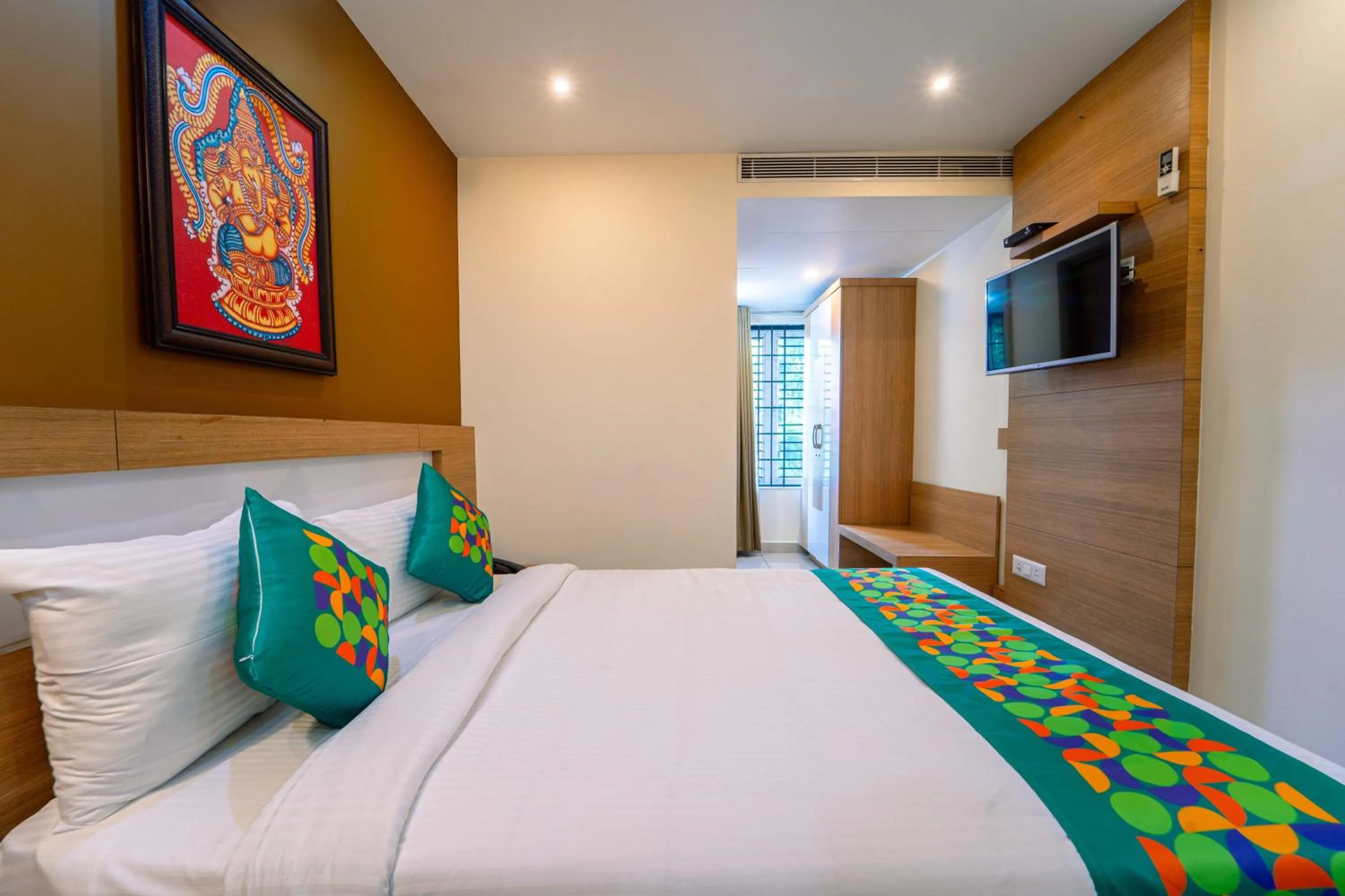 Bedroom, Bed in Treebo Sree Varshavilas Regency, 2 Mins From Guruvayoor Temple