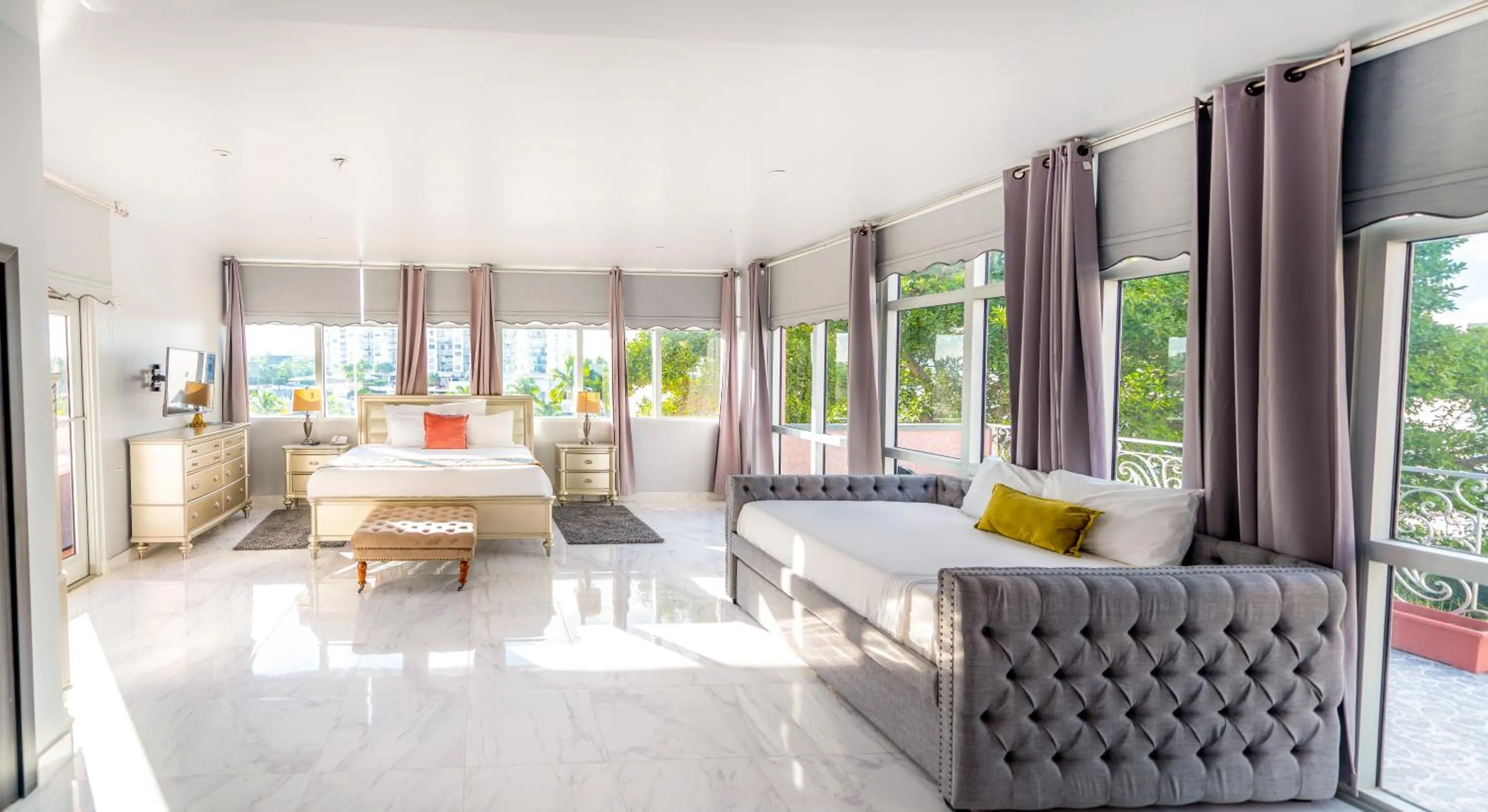 Living room in Secret Garden Miami Beach