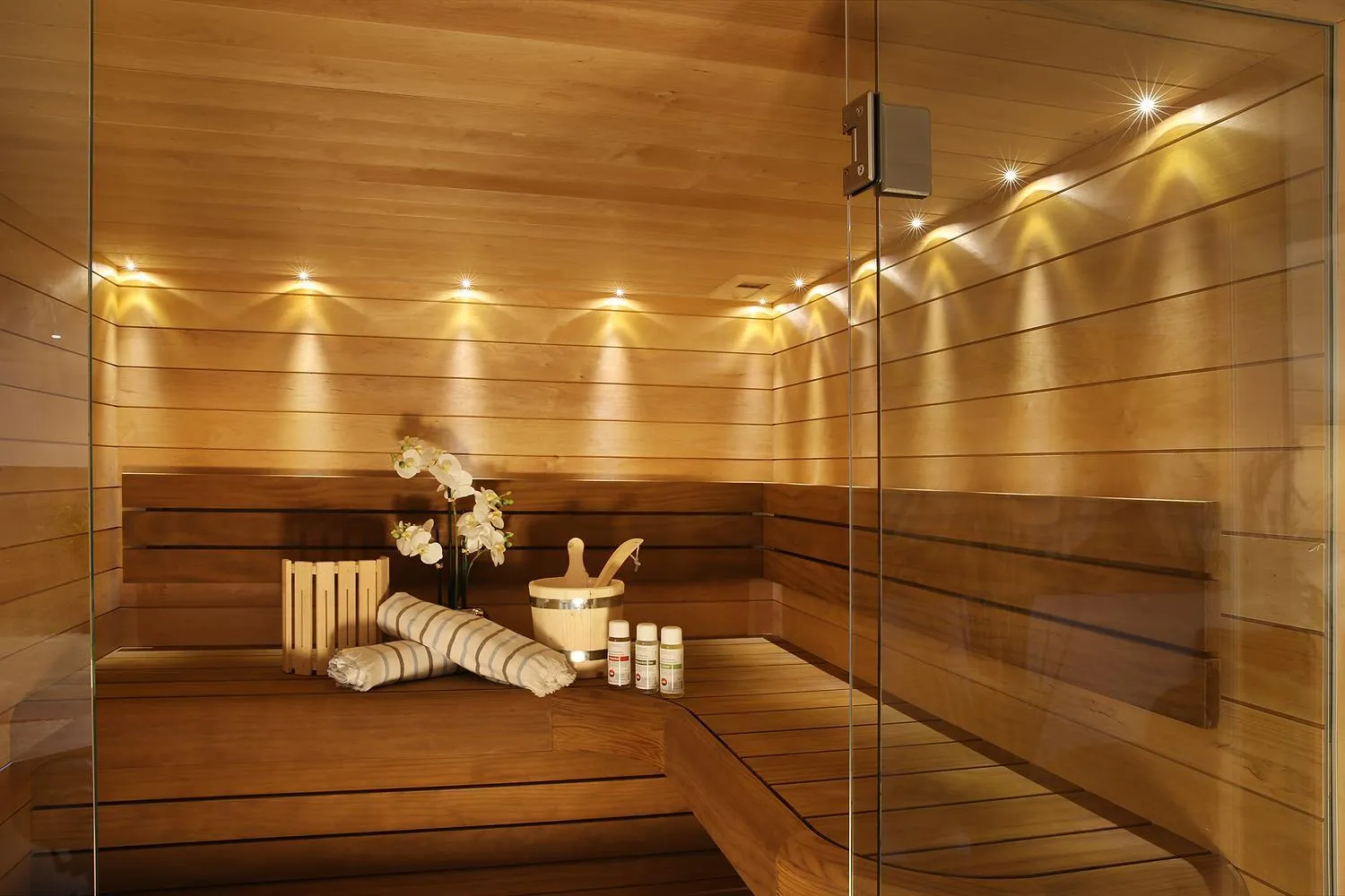 Sauna in Private Spa LUX with Whirlpool and Sauna in Zurich