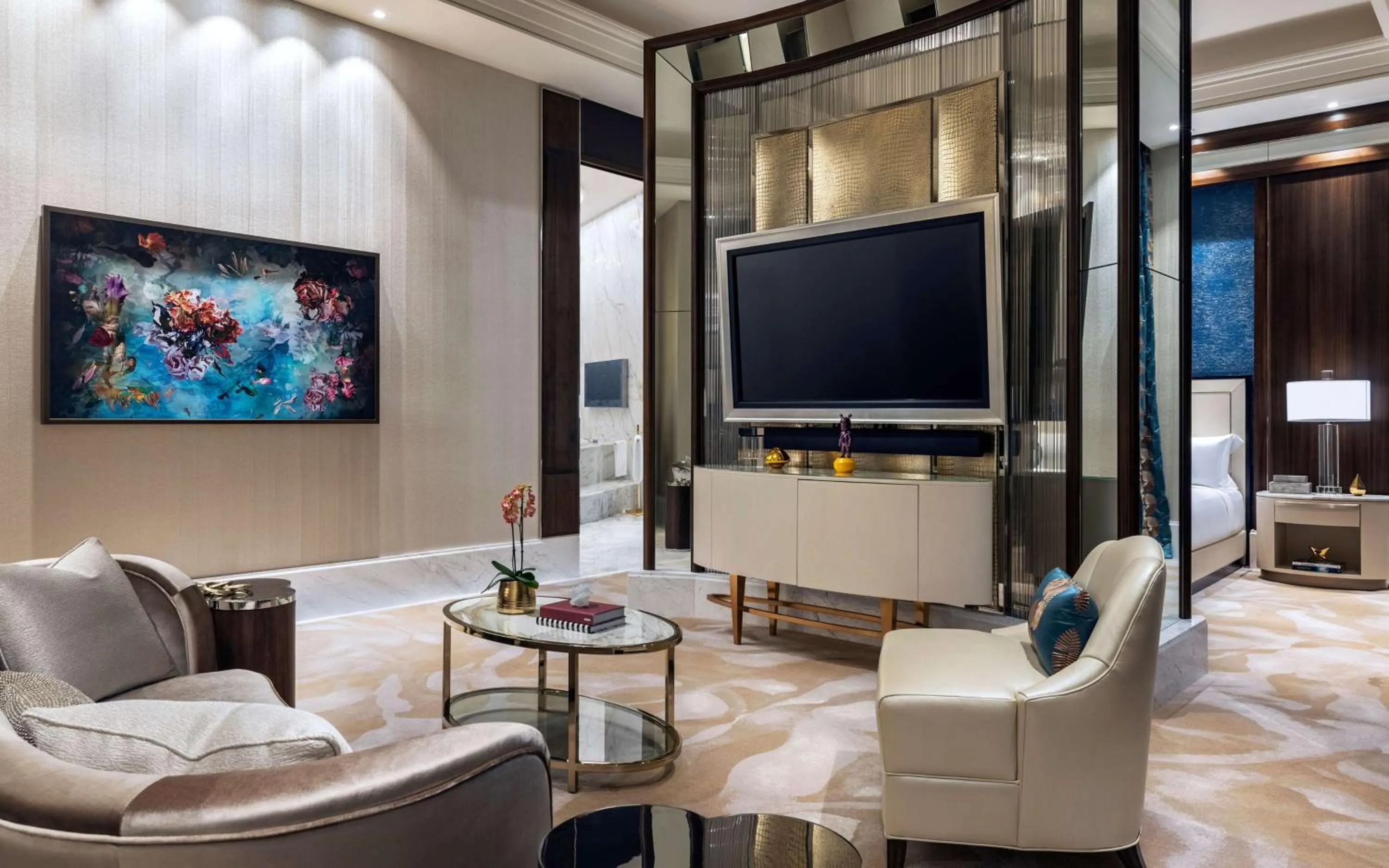 Living room in Crockfords Las Vegas, LXR Hotels & Resorts at Resorts World