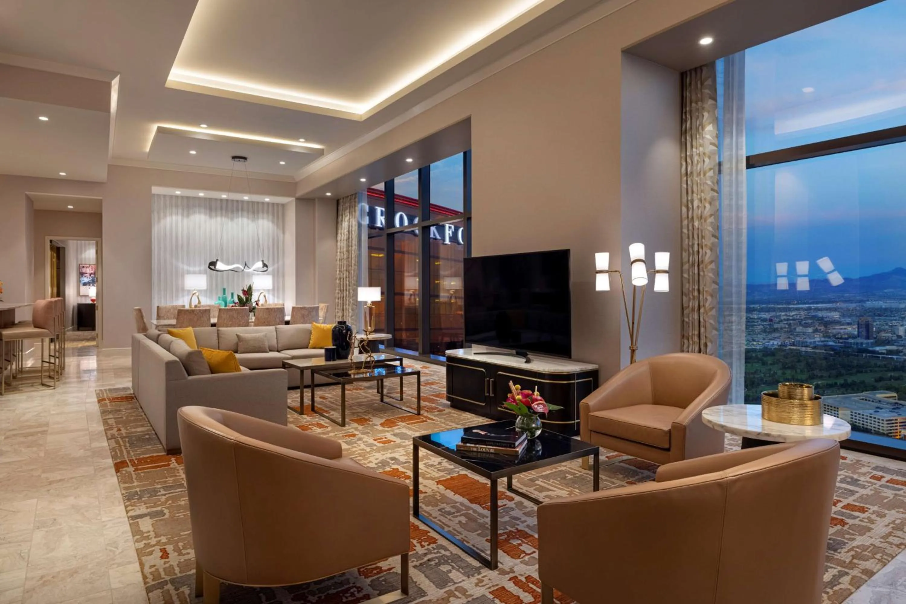 Living room in Crockfords Las Vegas, LXR Hotels & Resorts at Resorts World
