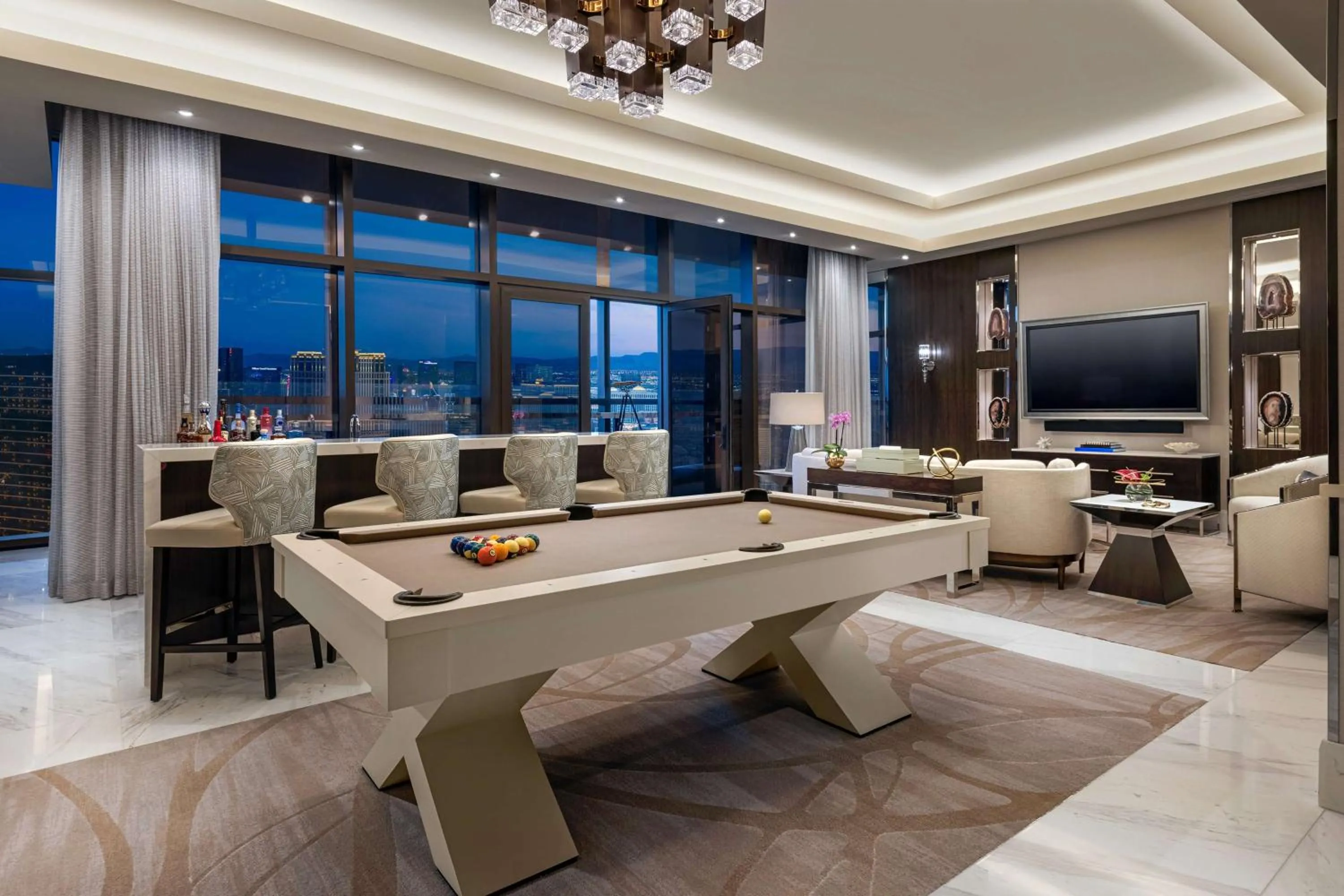 Living room in Crockfords Las Vegas, LXR Hotels & Resorts at Resorts World