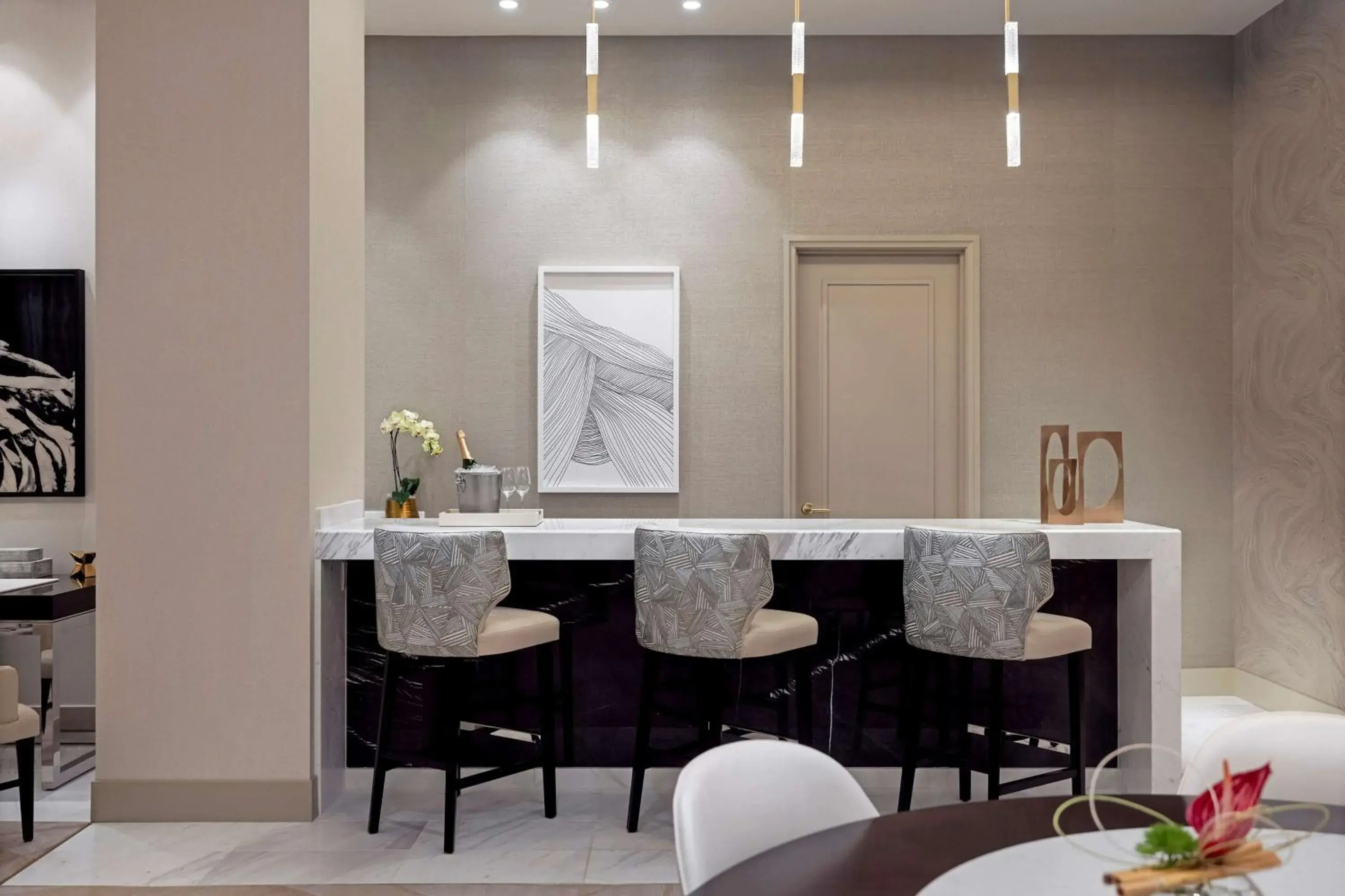 Three-Bedroom Entertainment Suite with Strip View in Crockfords Las Vegas, LXR Hotels & Resorts at Resorts World Three-Bedroom Entertainment Suite with Strip View in Crockfords Las Vegas, LXR Hotels & Resorts at Resorts World