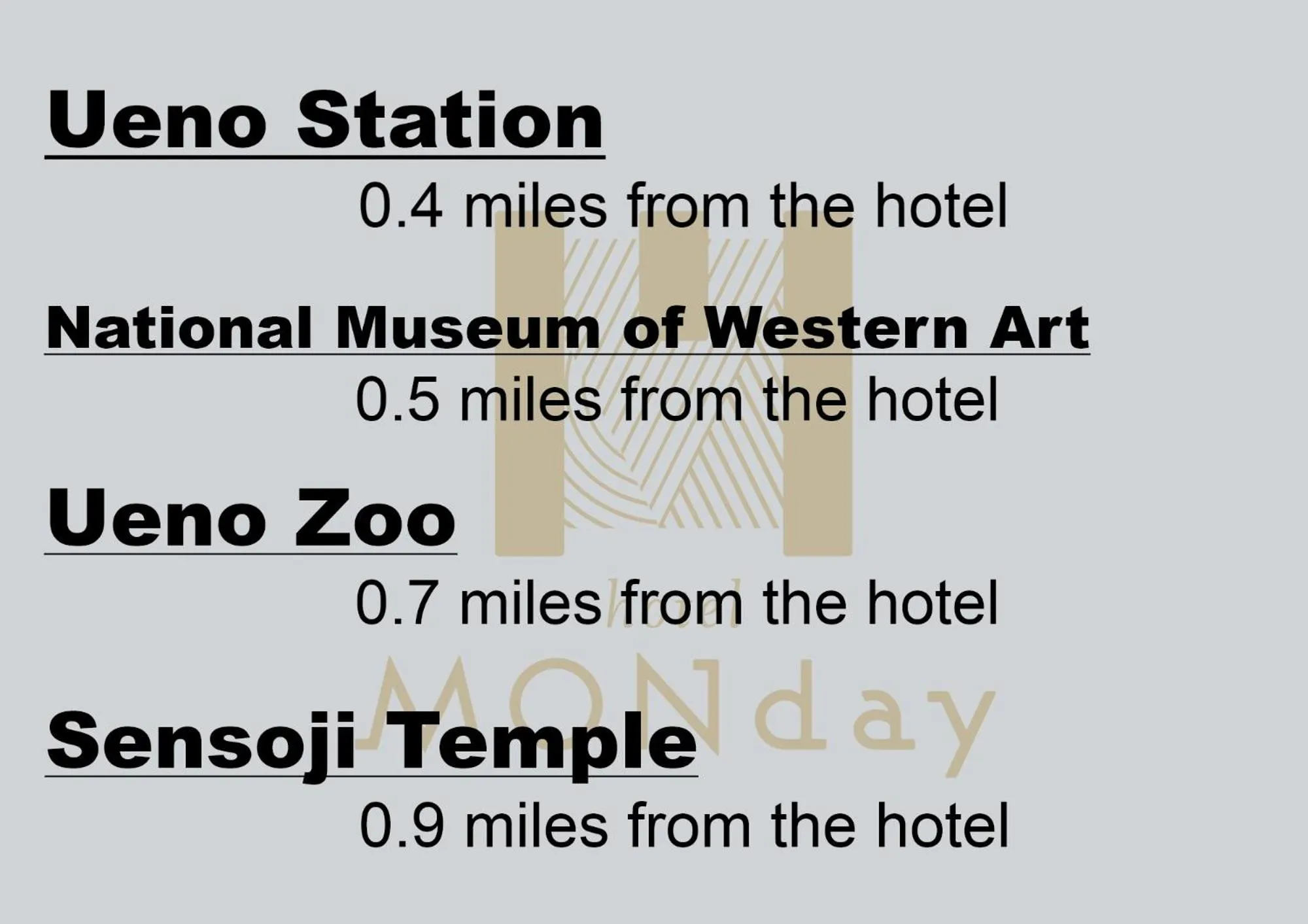 Nearby landmark in MONday Apart Premium UENO