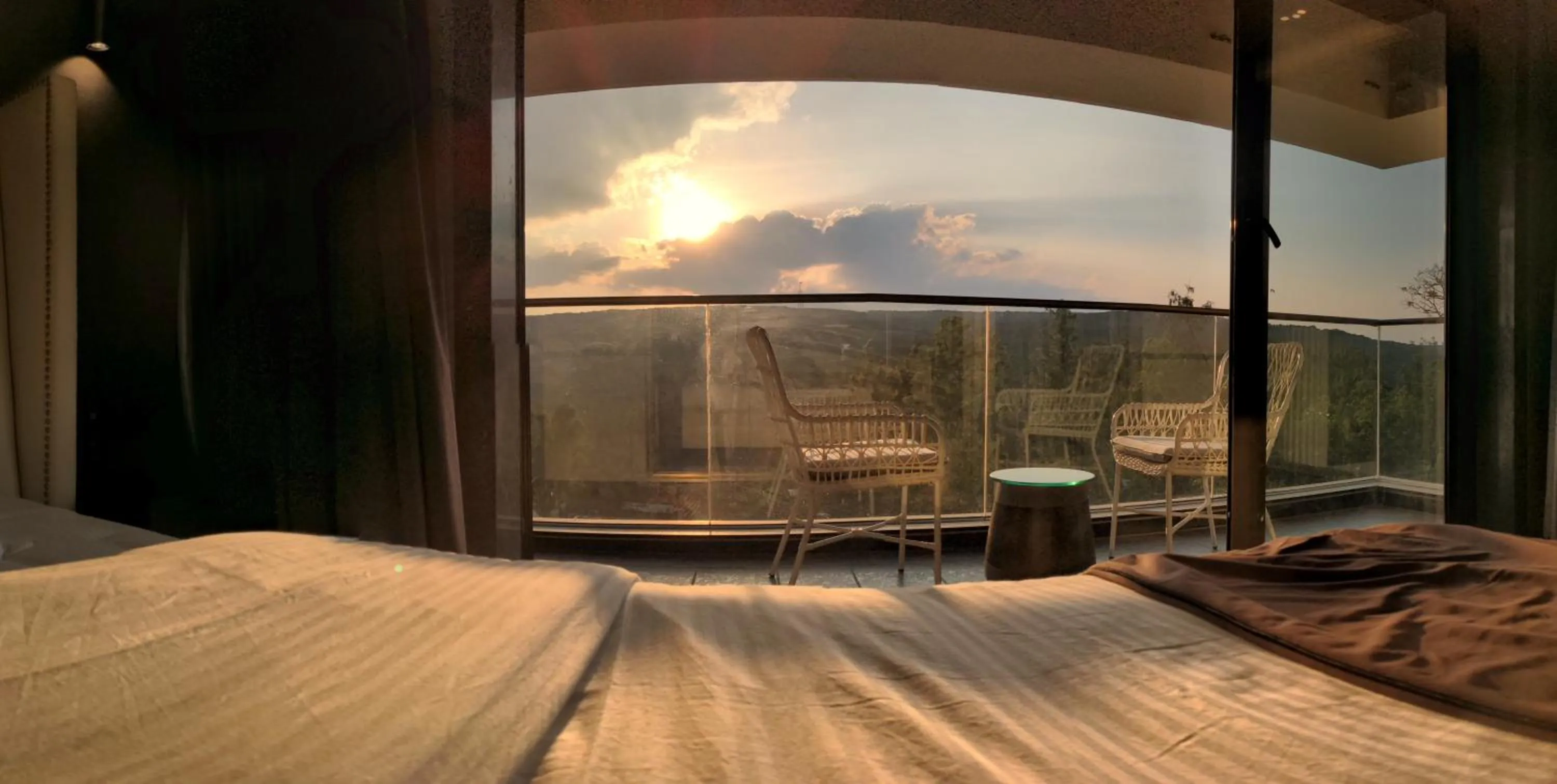 Balcony/Terrace, Bed in Valentia The Exotic Boutique Hotel - Pure Veg