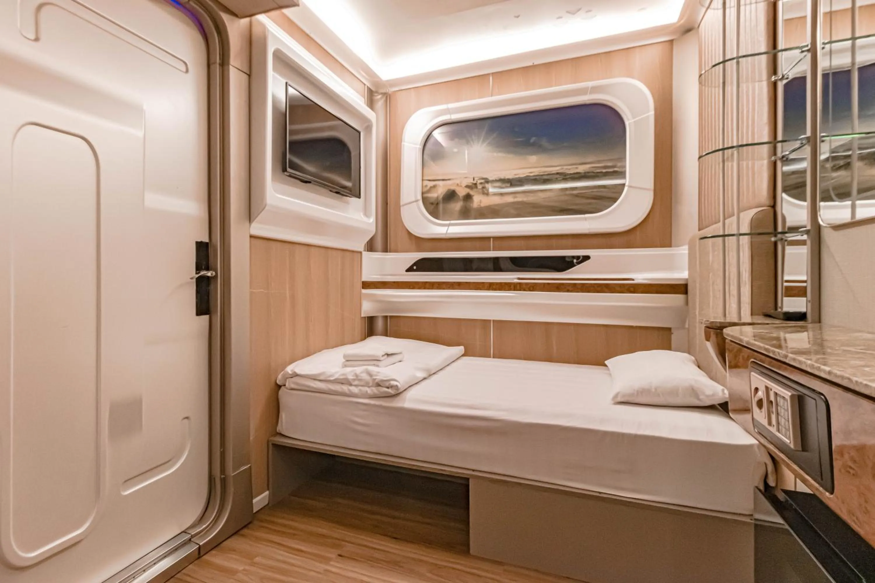 Bed in CAPS LOCK Future Hotel