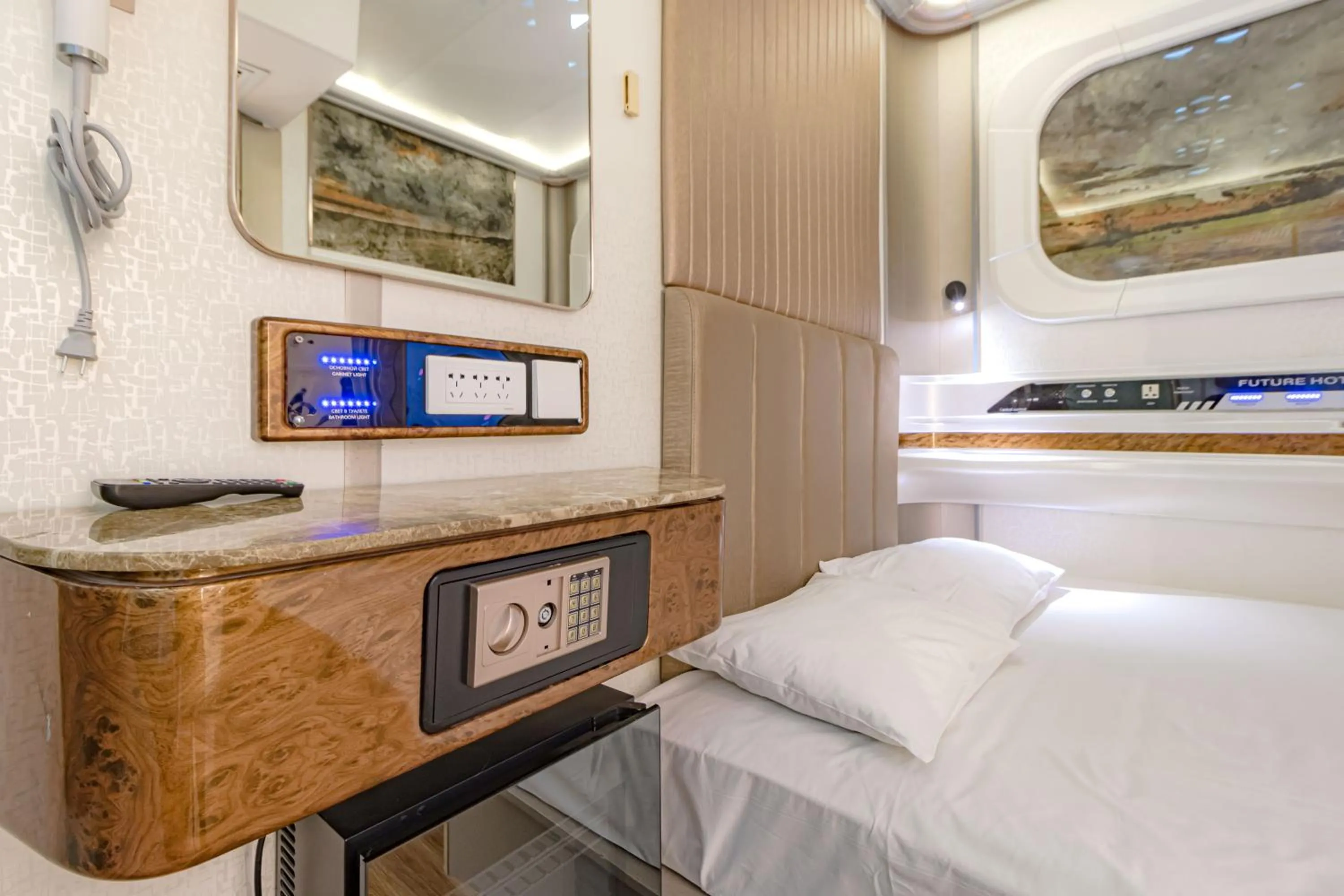 Bed in CAPS LOCK Future Hotel