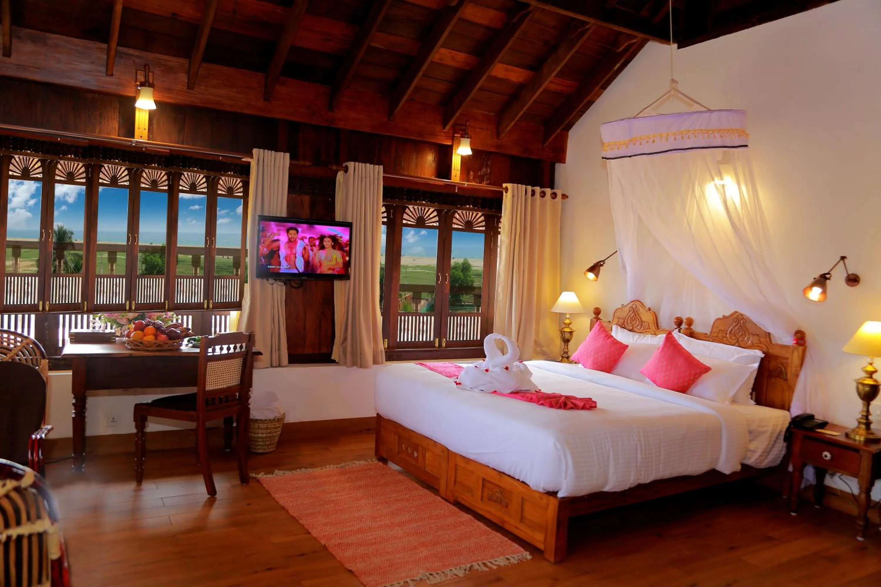 Photo of the whole room, Bed in AyurSoma Ayurveda Royal Retreat