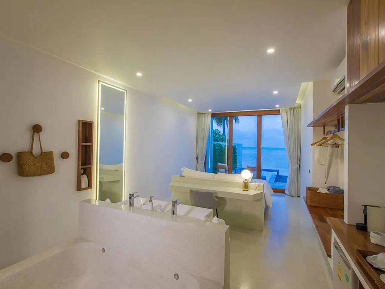 Living room in White Whale Beachfront Pool Villa