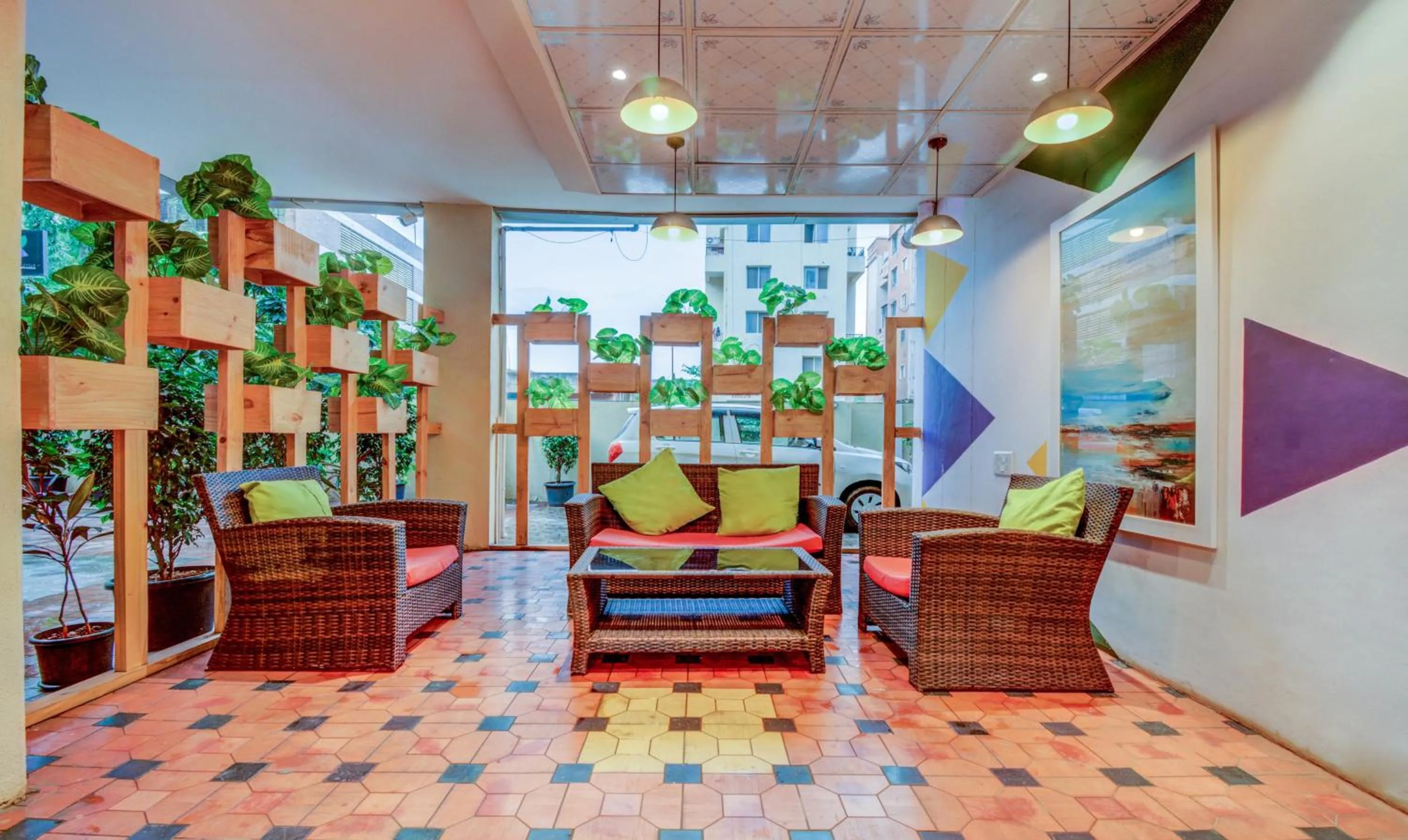 Seating area in Treebo Iris Suites