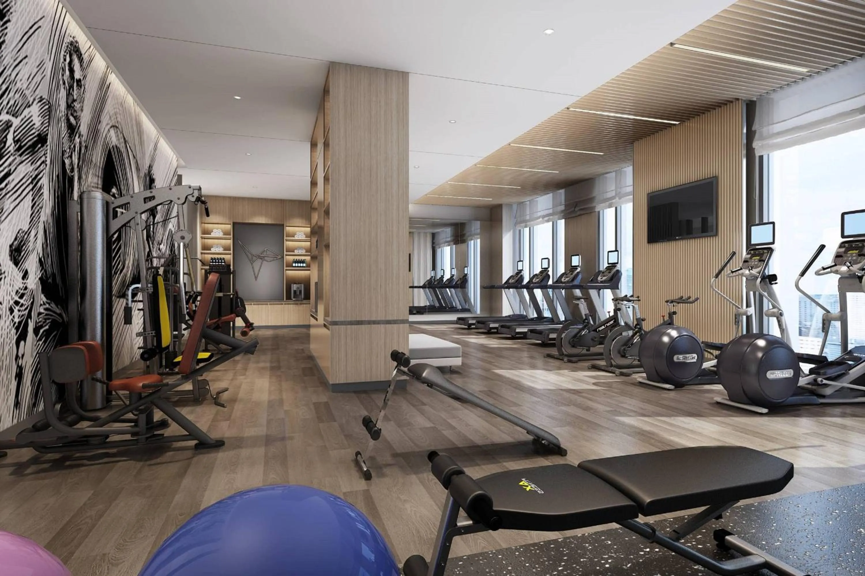 Fitness centre/facilities in Wenzhou Airport Marriott Hotel